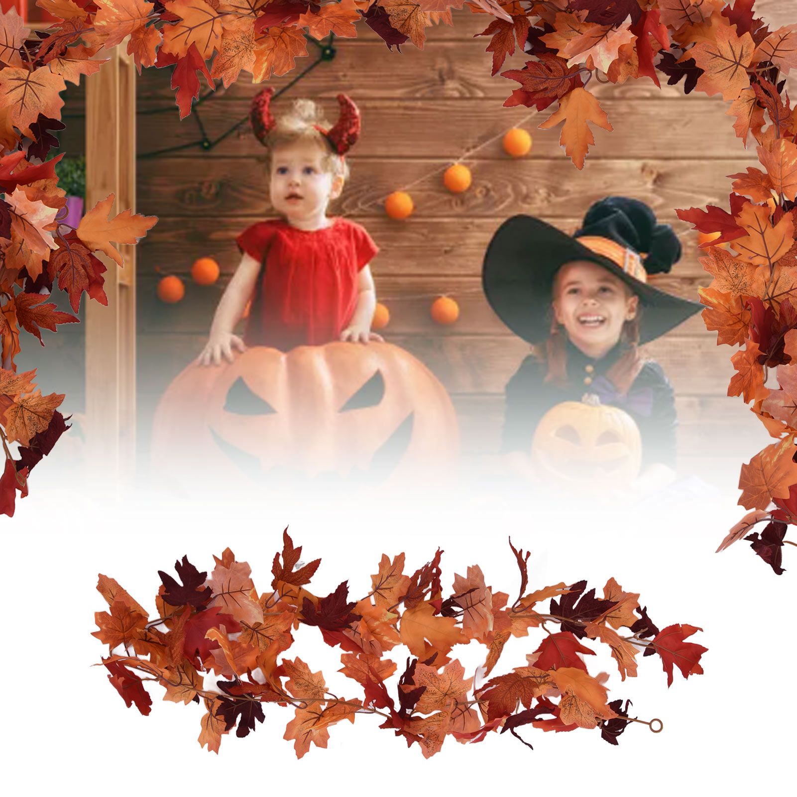 Decorative Artificial Maple Garland Fall Leaf Garland Decoration Thanksgiving view 12