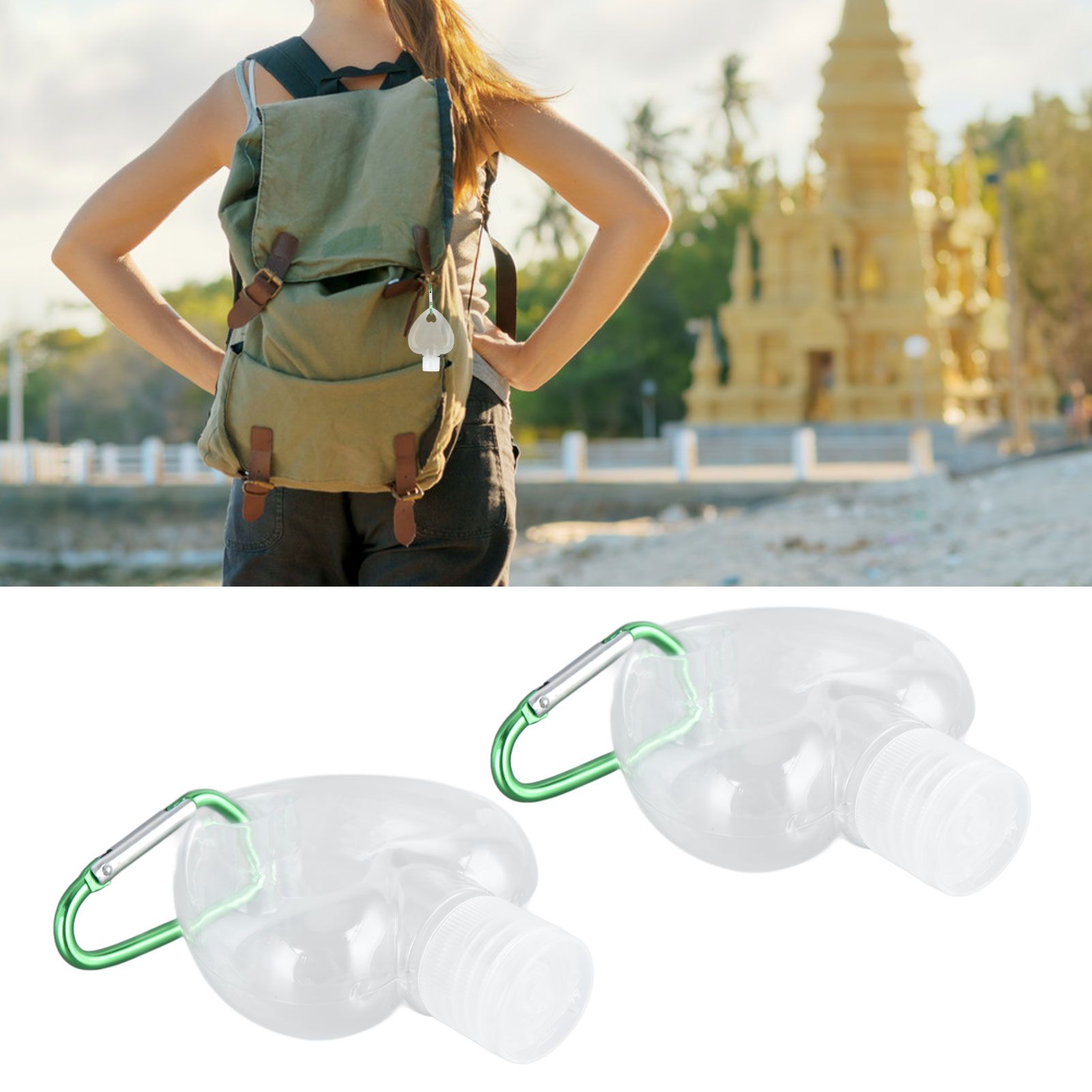 2Set 50ml Travel Bottle with Keychain Flip Cap Plastic Liquid Bottle view 12