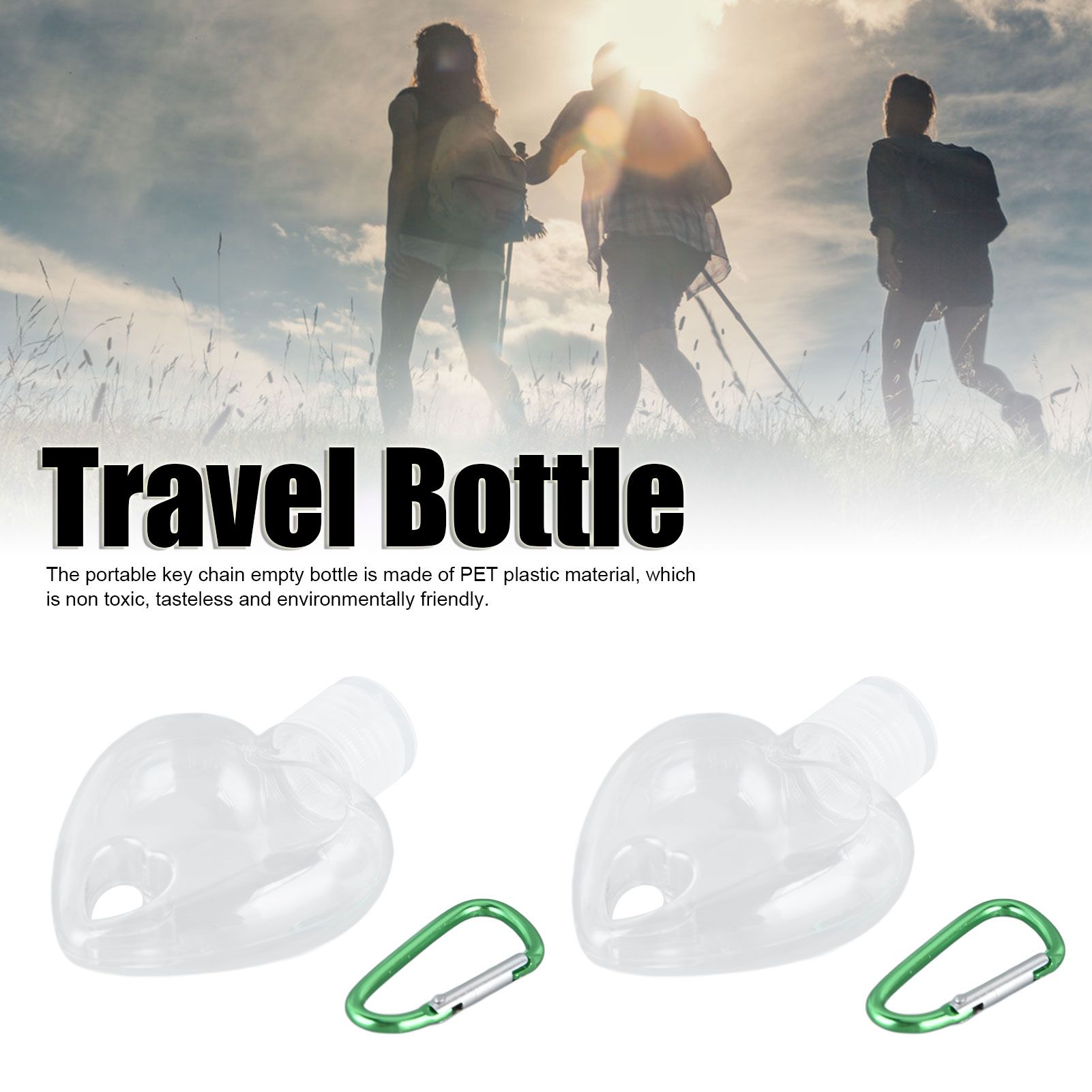 2Set 50ml Travel Bottle with Keychain Flip Cap Plastic Liquid Bottle view 14