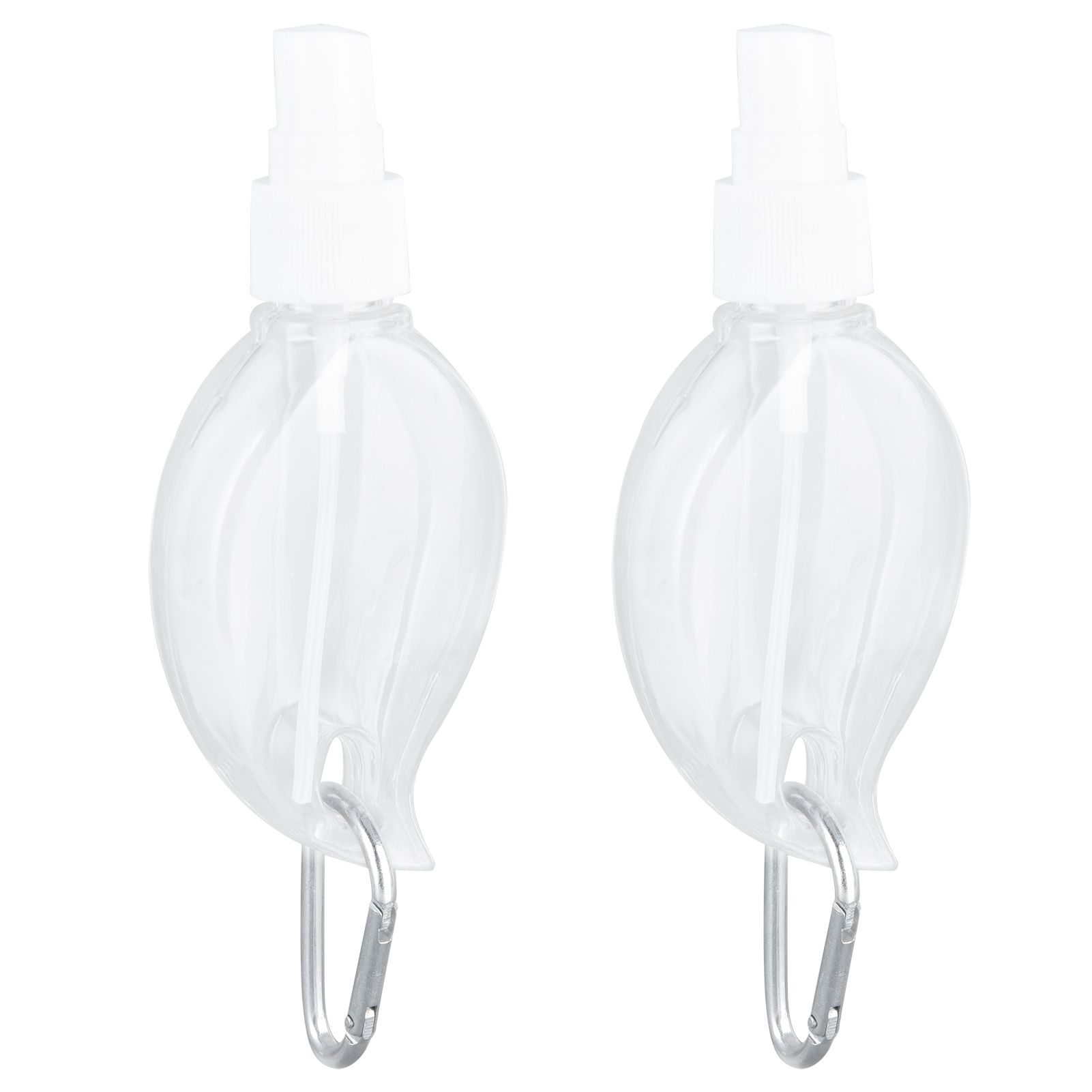 2 Pcs 50ml Travel Keychain Bottles Portable Plastic Clear Leakproof Refillable
