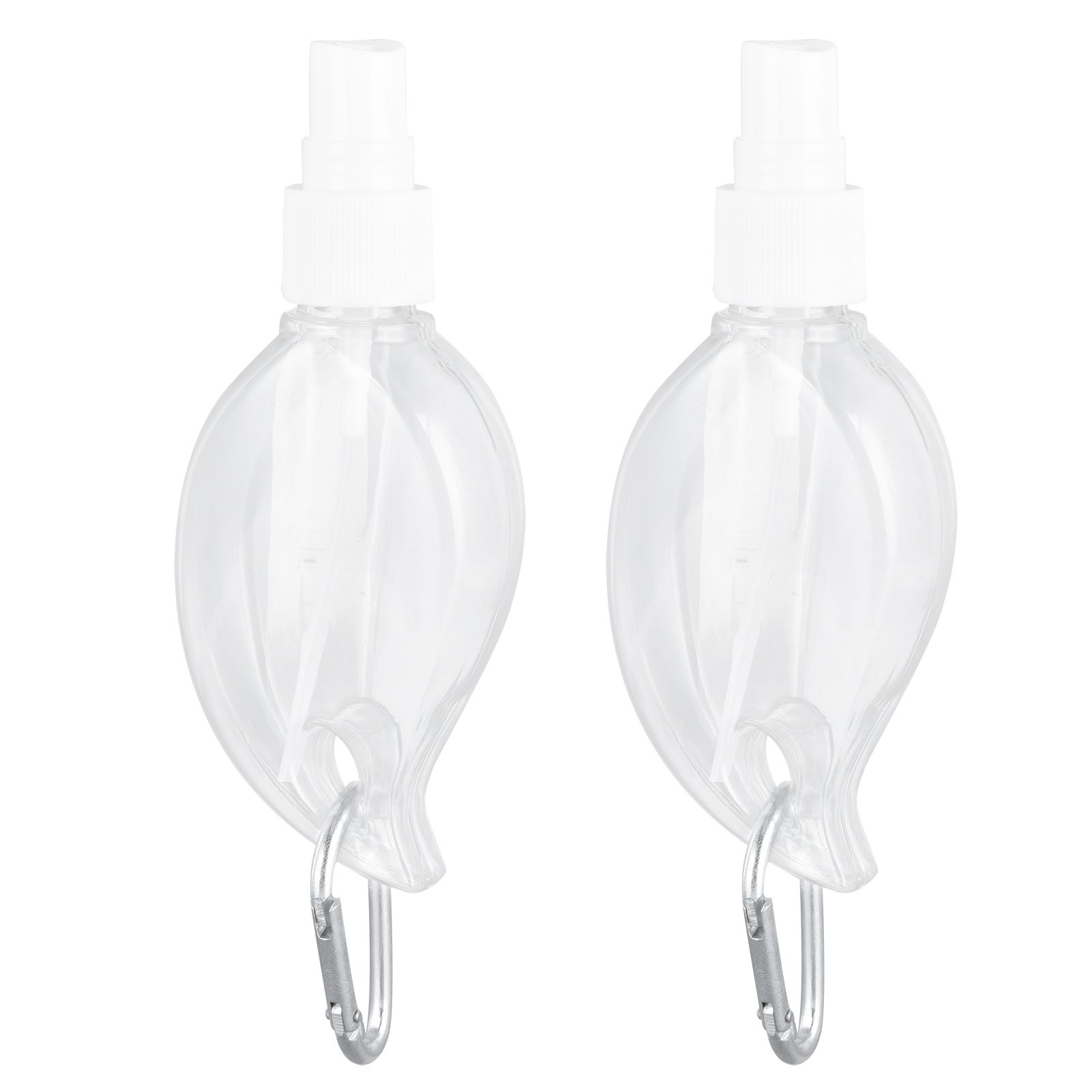 2 Pcs 50ml Travel Keychain Bottles Portable Plastic Clear Leakproof Refillable view 5