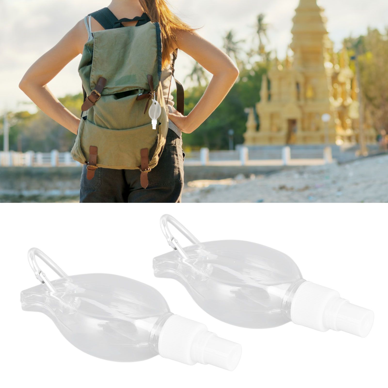 2 Pcs 50ml Travel Keychain Bottles Portable Plastic Clear Leakproof Refillable view 12