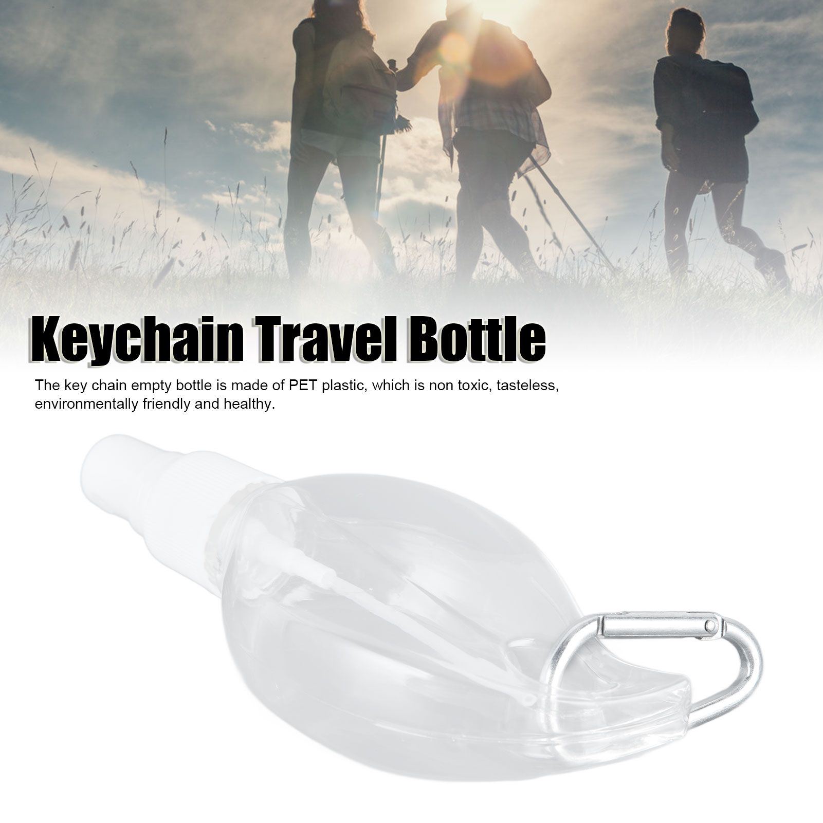 2 Pcs 50ml Travel Keychain Bottles Portable Plastic Clear Leakproof Refillable view 14
