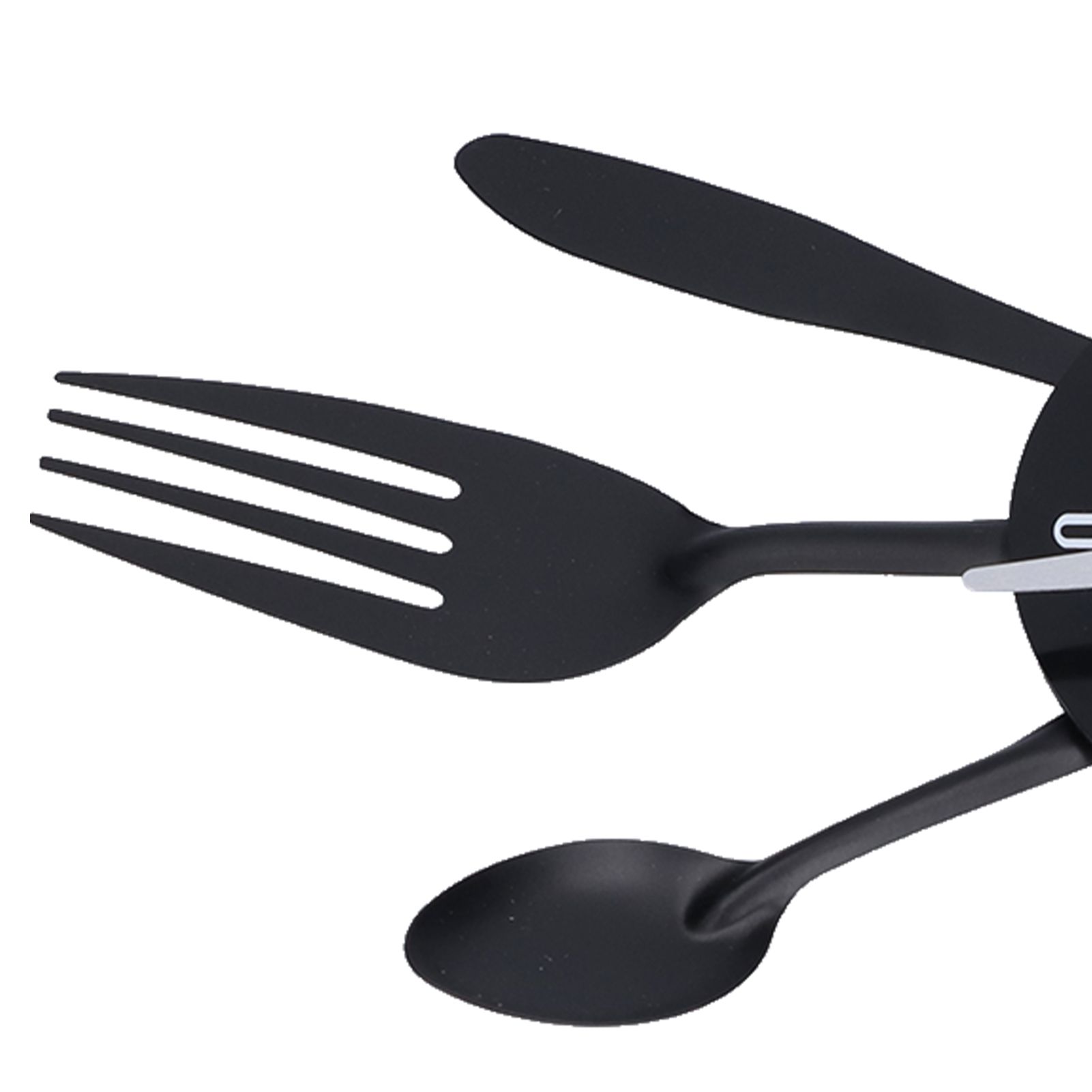 Black Kitchen Wall Clock Removable Modern Cutlery Kitchen Spoon Fork Wall view 14