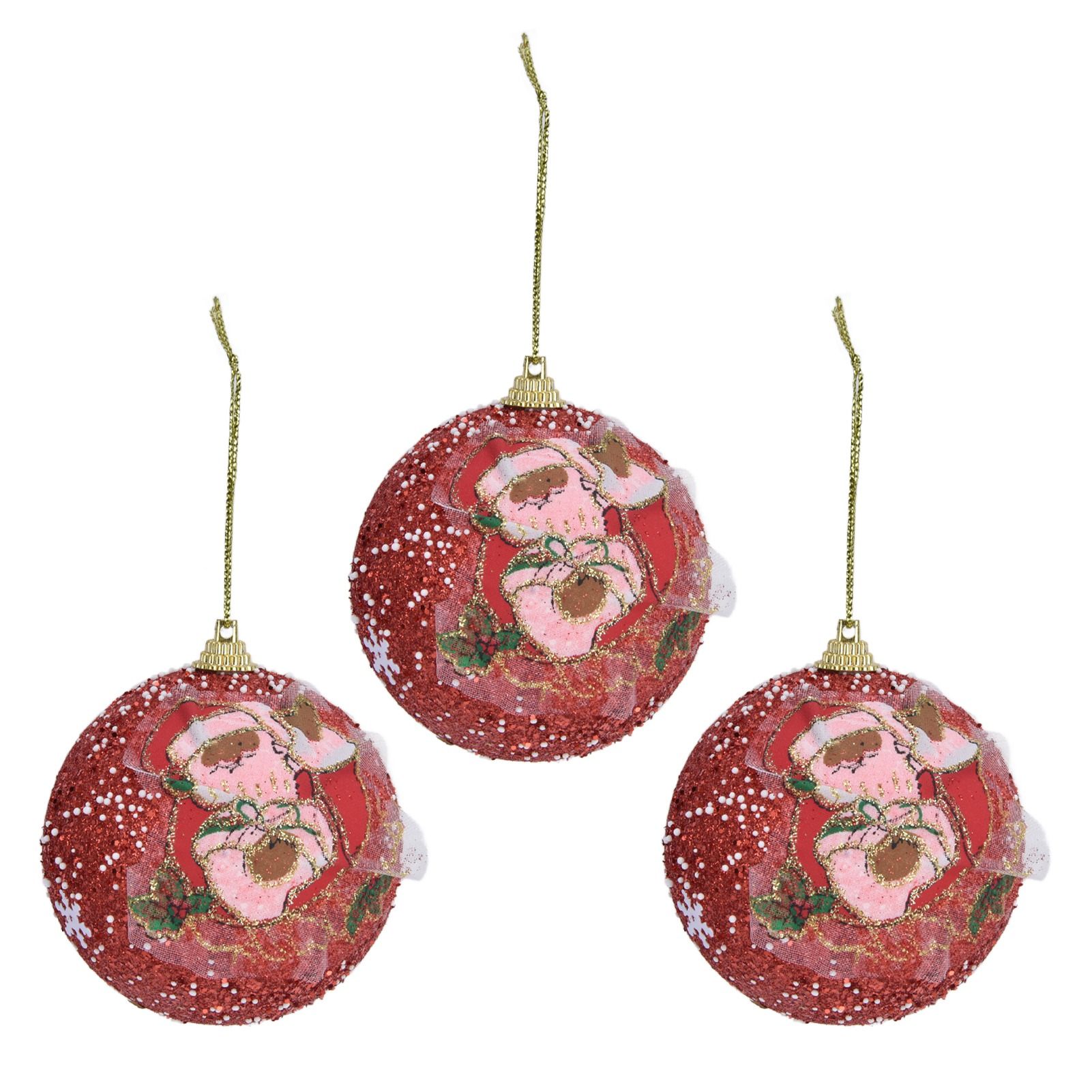 3PCS Christmas Ball Foam Hanging Christmas Tree Ornament for Festival Party view 2