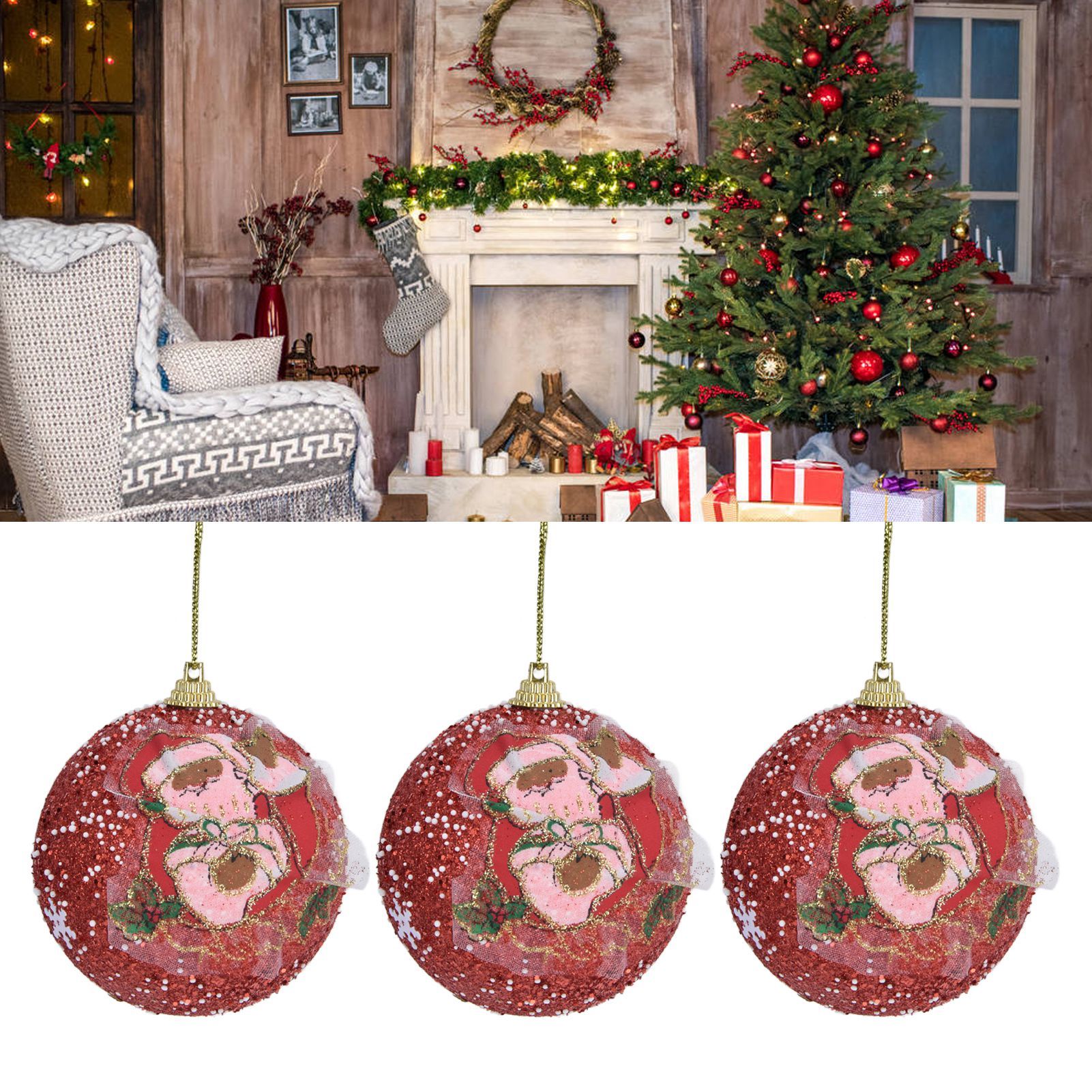 3PCS Christmas Ball Foam Hanging Christmas Tree Ornament for Festival Party view 12