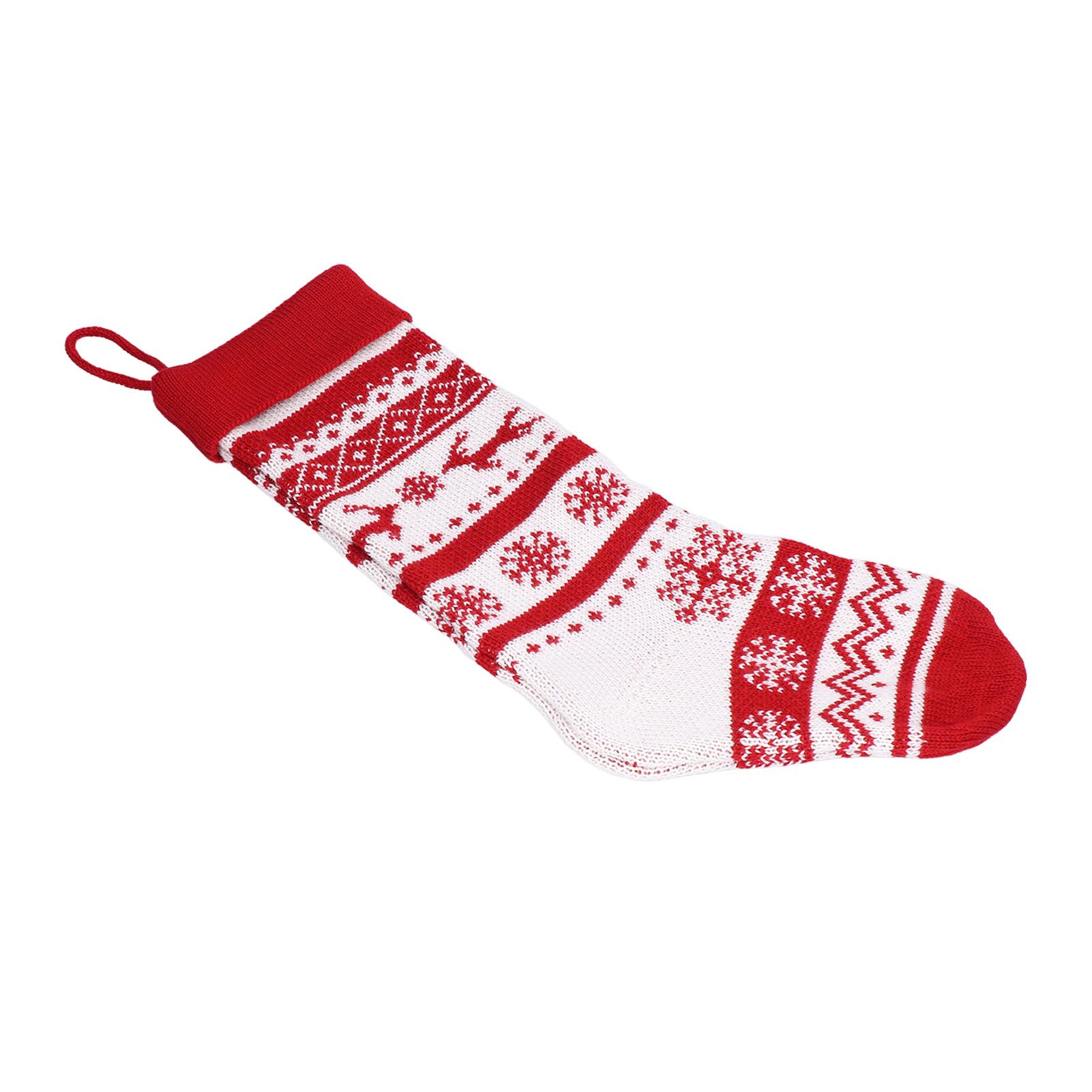 Large Knitted Christmas Stocking with Candy Bag Lovely Christmas Decorations view 3