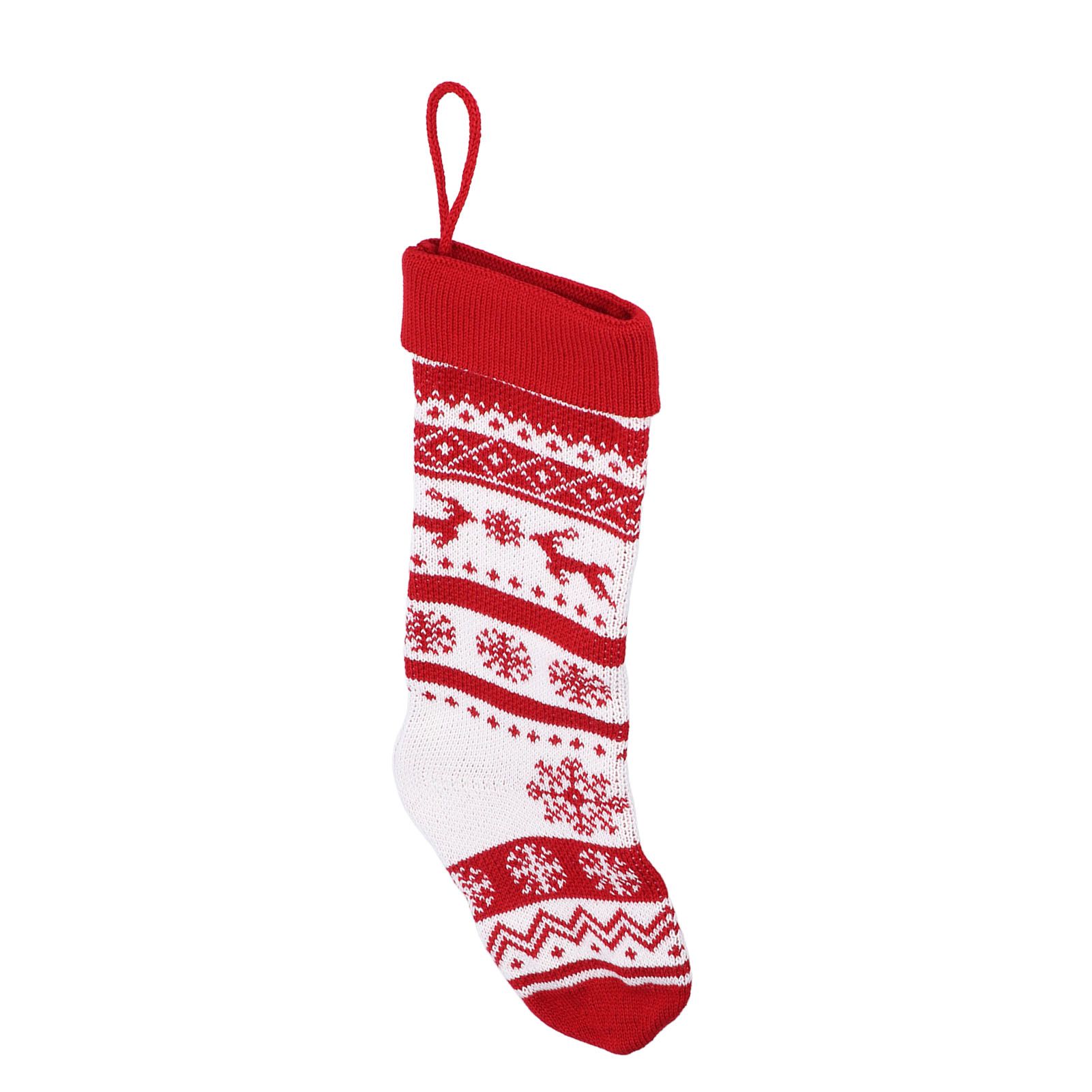 Large Knitted Christmas Stocking with Candy Bag Lovely Christmas Decorations view 4