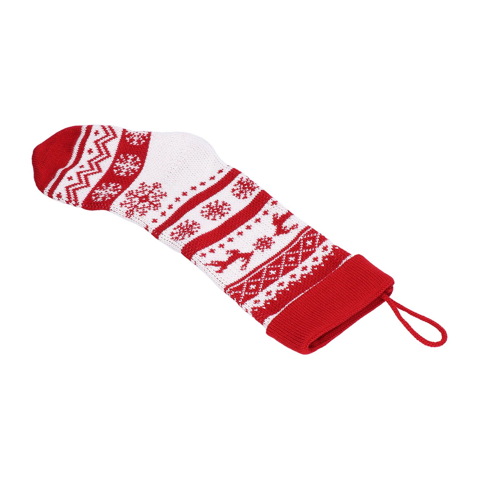 Large Knitted Christmas Stocking with Candy Bag Lovely Christmas Decorations view 5