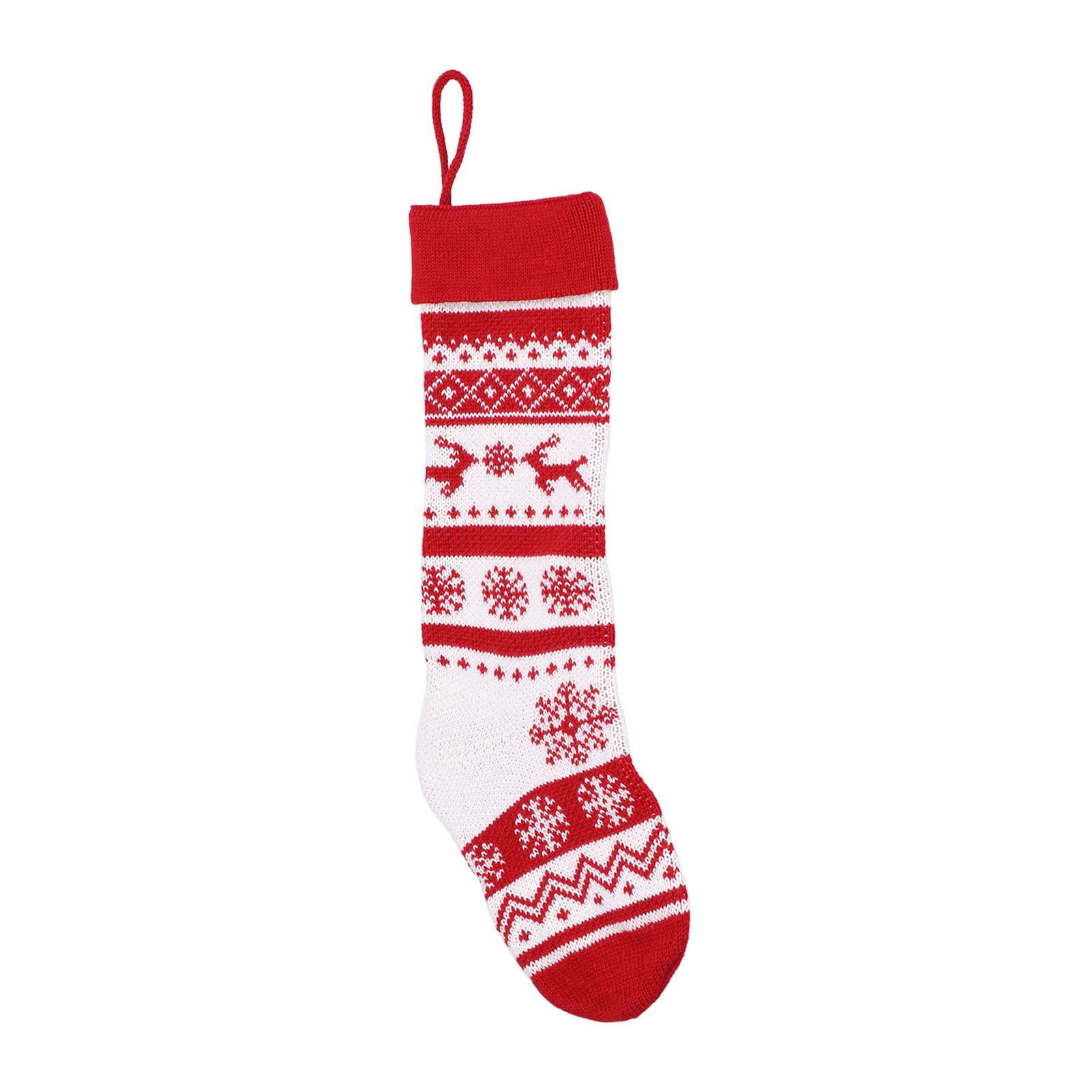 Large Knitted Christmas Stocking with Candy Bag Lovely Christmas Decorations view 6