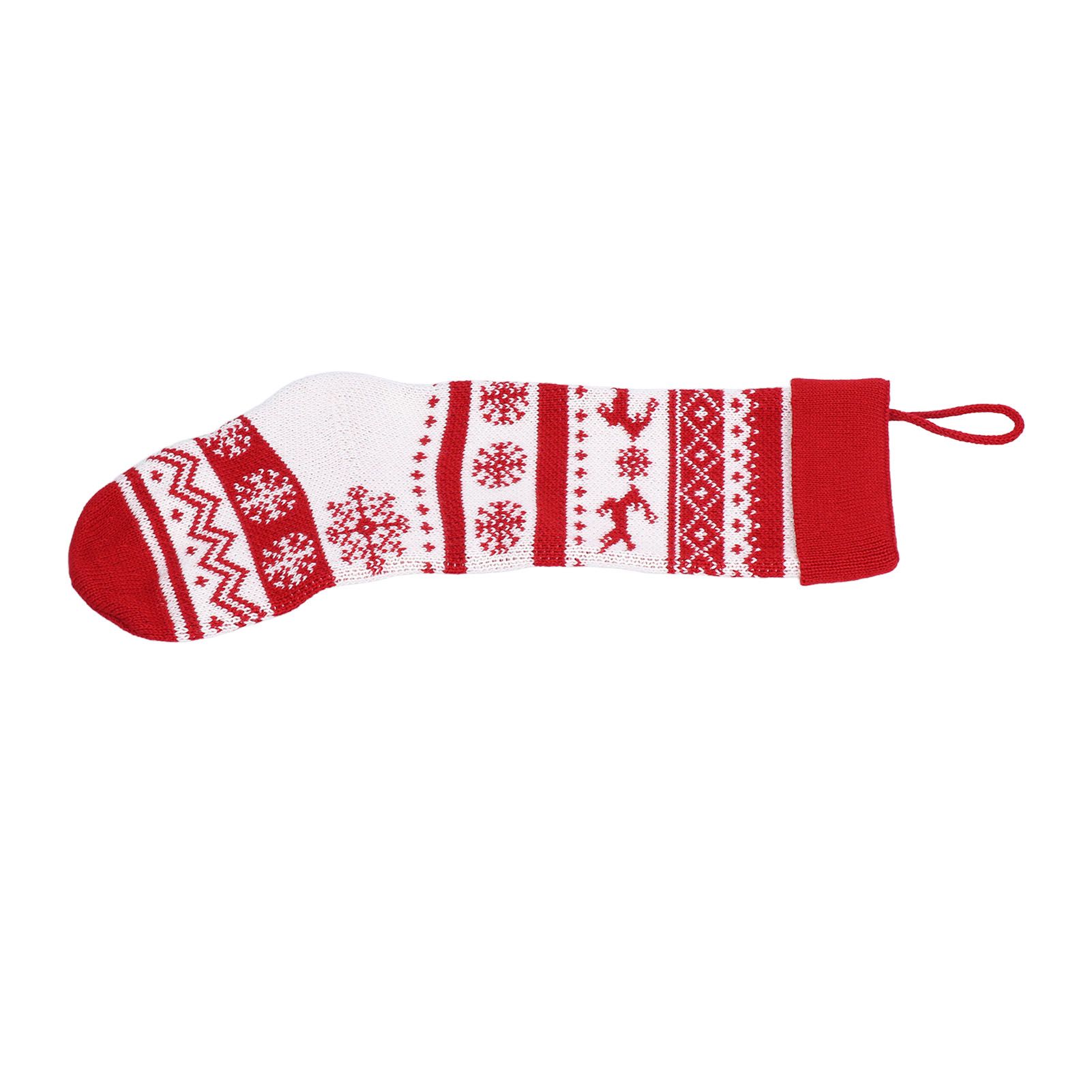 Large Knitted Christmas Stocking with Candy Bag Lovely Christmas Decorations view 7