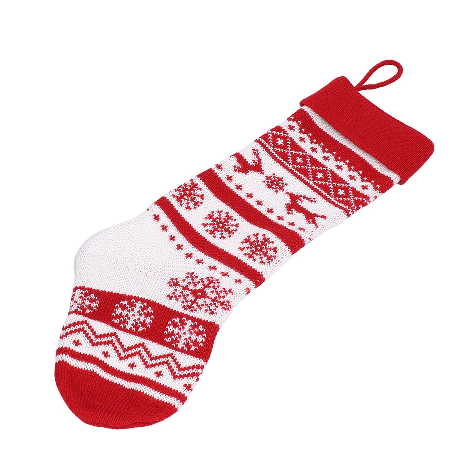 Large Knitted Christmas Stocking with Candy Bag Lovely Christmas Decorations view 8