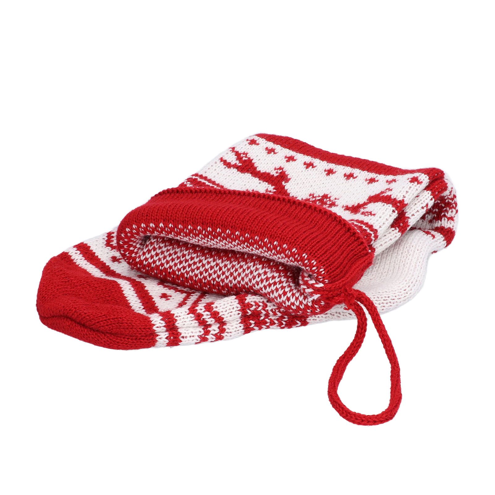 Large Knitted Christmas Stocking with Candy Bag Lovely Christmas Decorations view 9