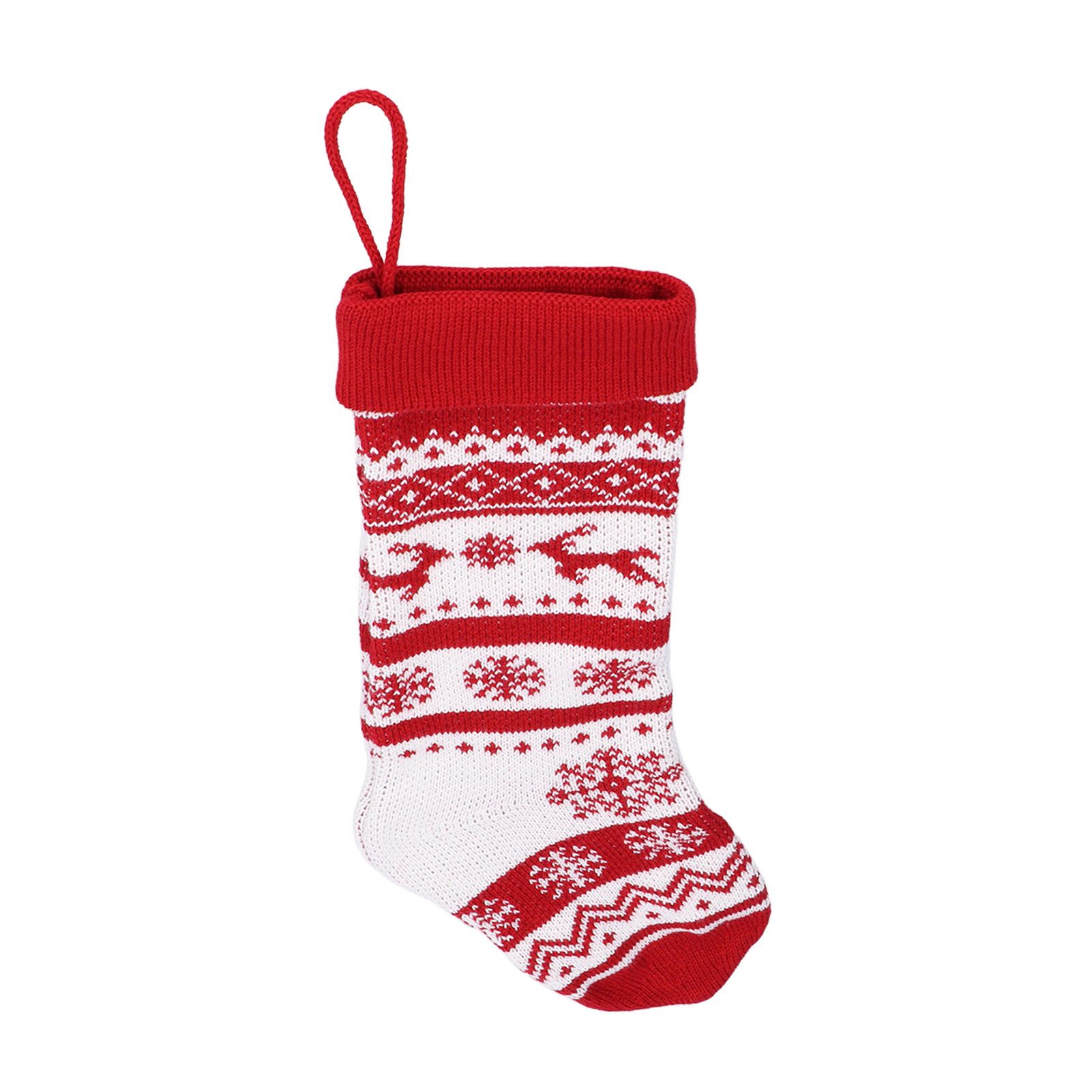 Large Knitted Christmas Stocking with Candy Bag Lovely Christmas Decorations view 10