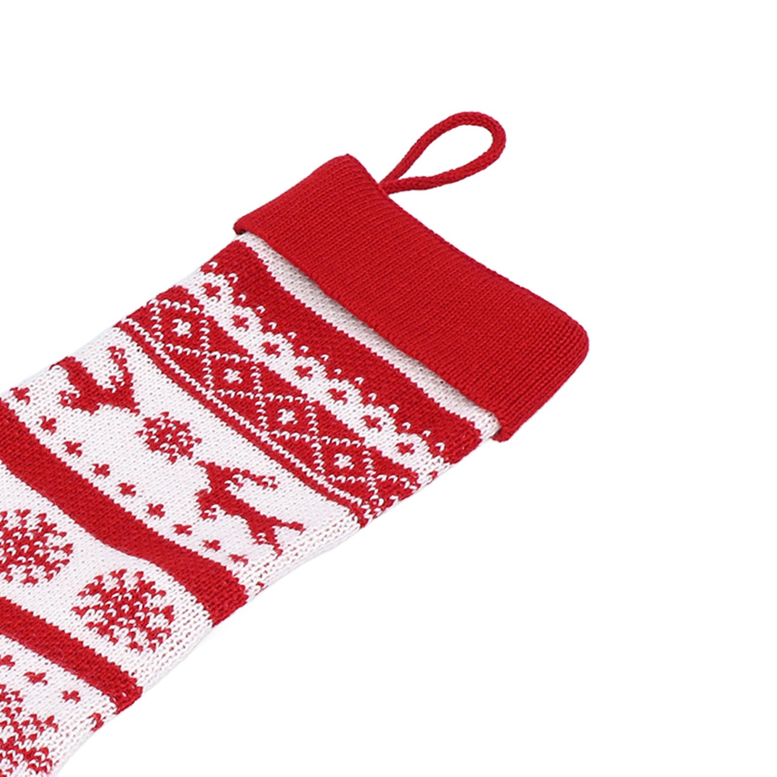 Large Knitted Christmas Stocking with Candy Bag Lovely Christmas Decorations view 13