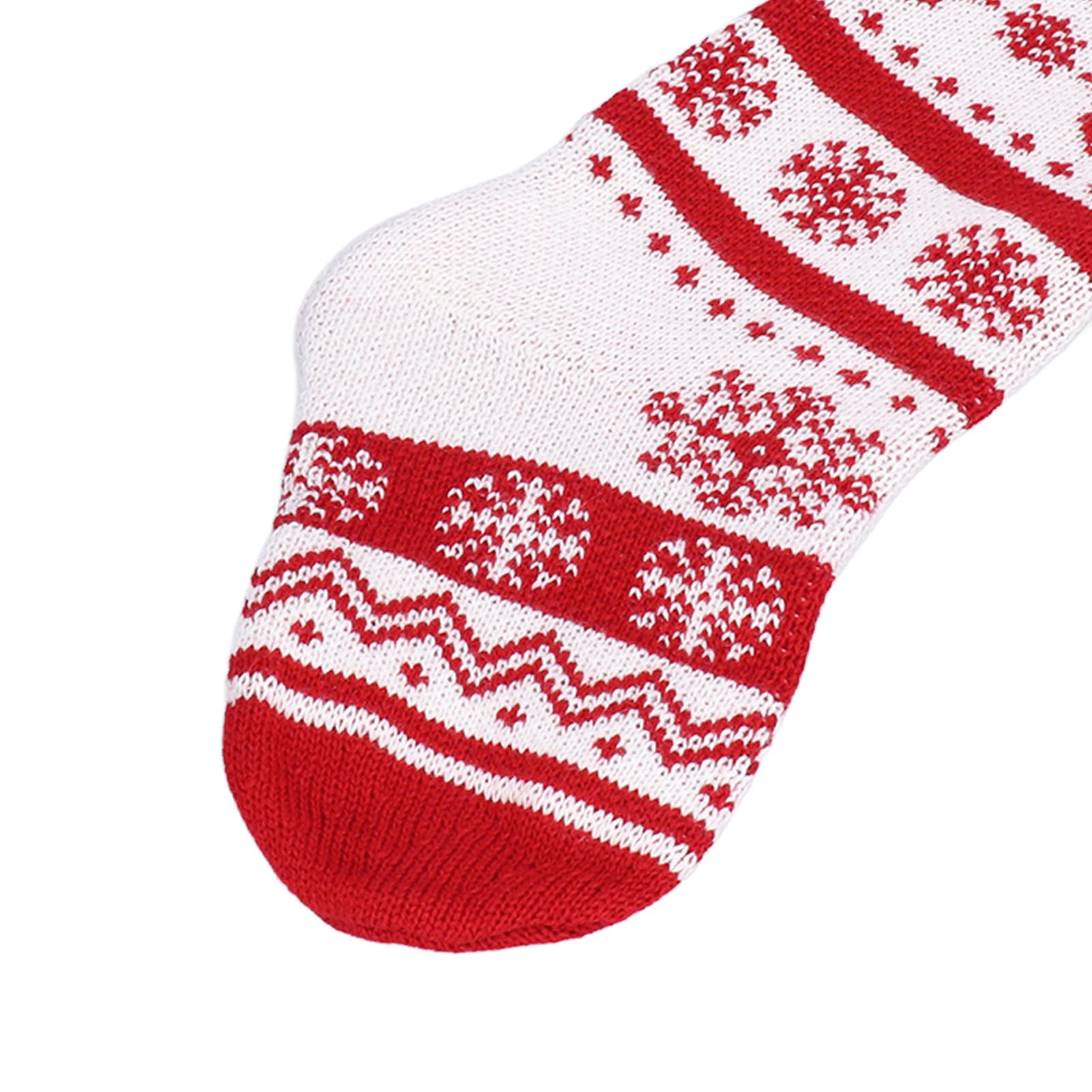 Large Knitted Christmas Stocking with Candy Bag Lovely Christmas Decorations view 14