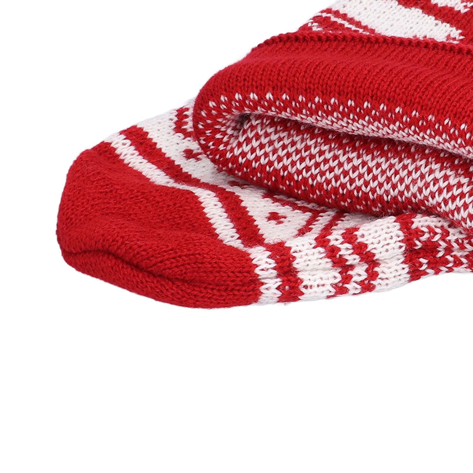 Large Knitted Christmas Stocking with Candy Bag Lovely Christmas Decorations view 15