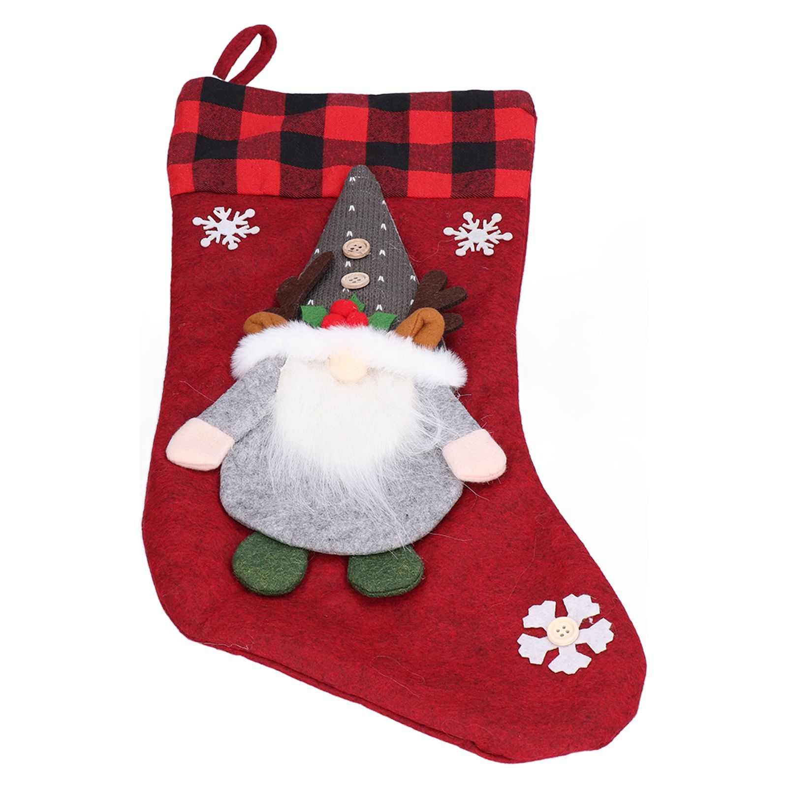 Christmas Stocking with Faceless Doll Decor Home Shop Party Xmas Tree Gift Bag view 2