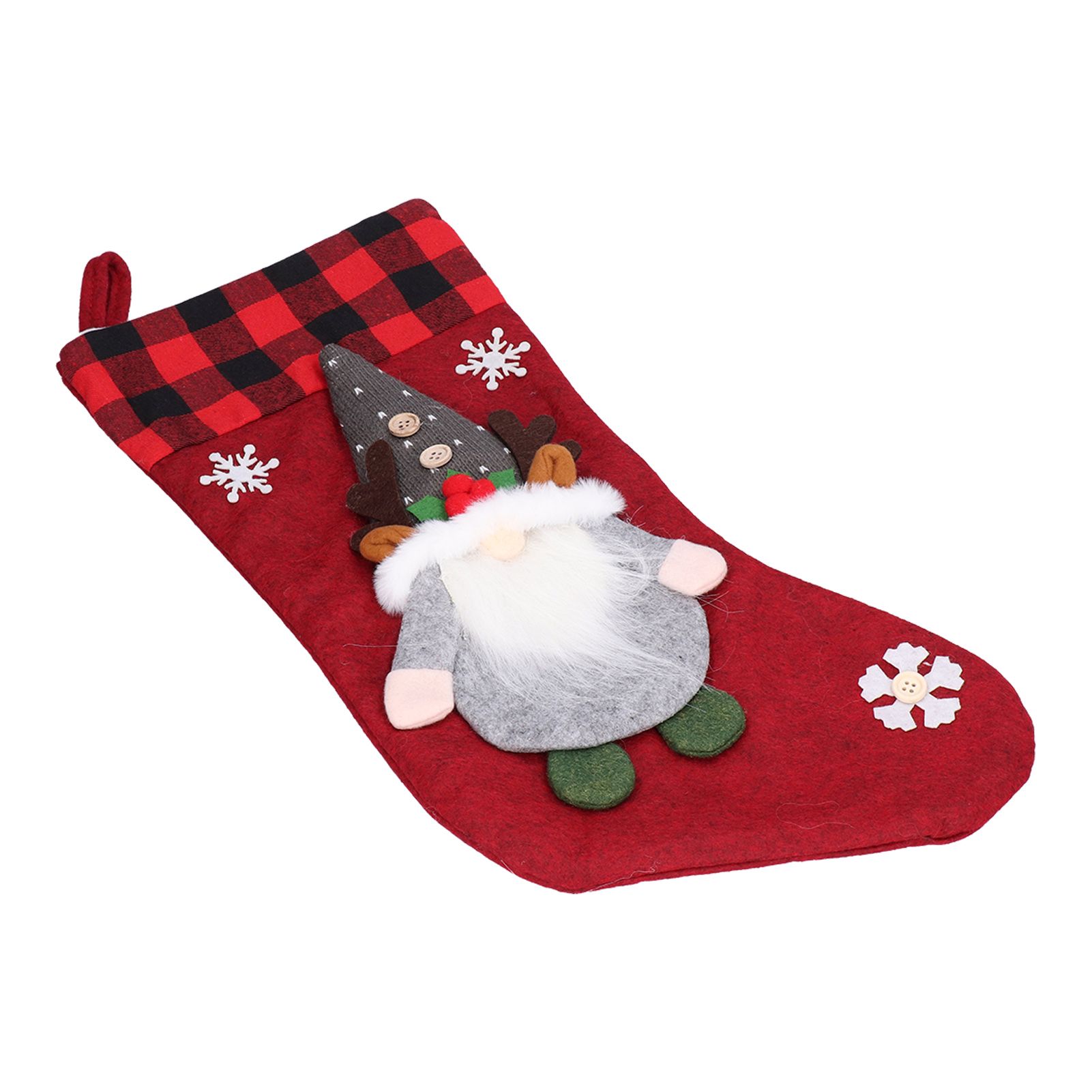 Christmas Stocking with Faceless Doll Decor Home Shop Party Xmas Tree Gift Bag view 4