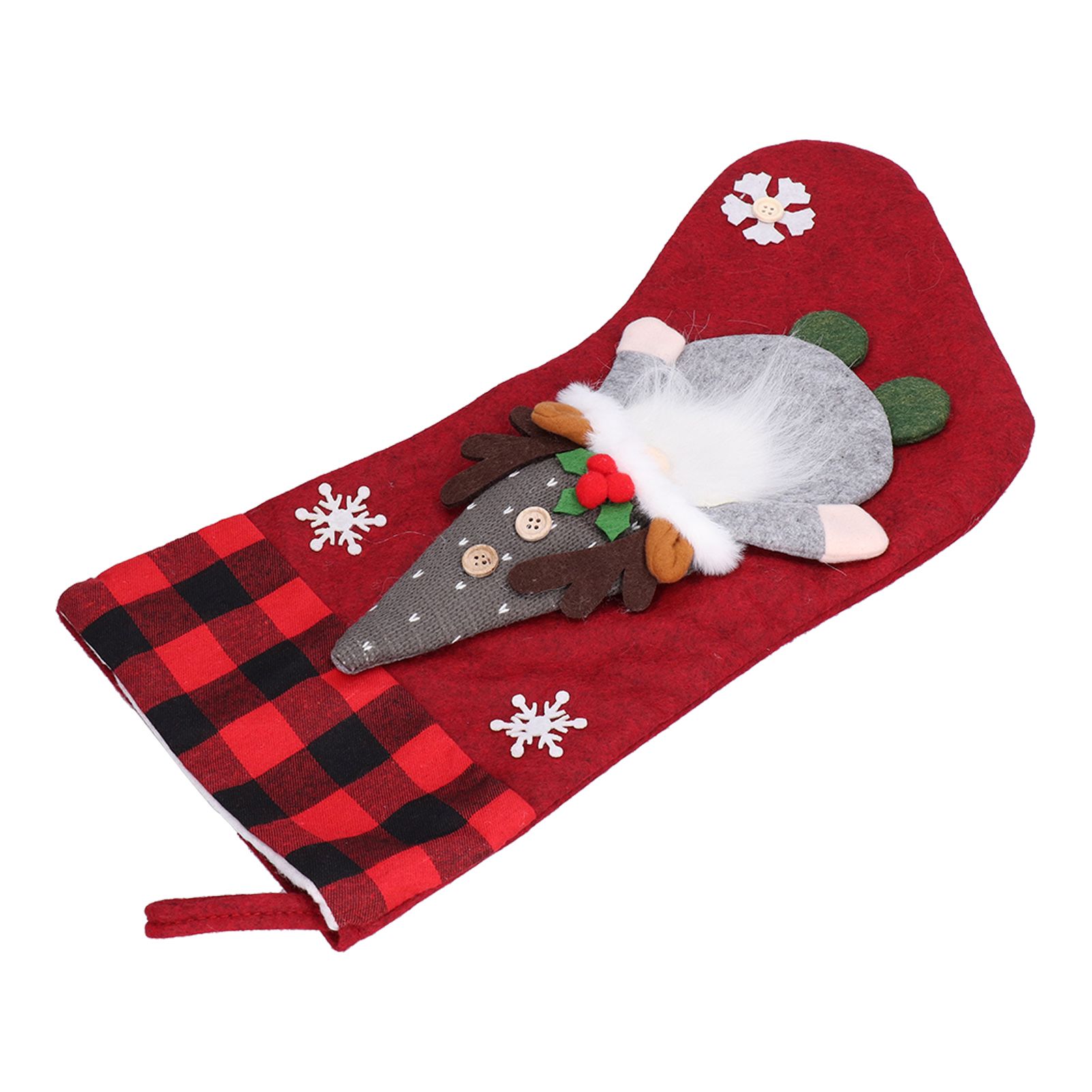 Christmas Stocking with Faceless Doll Decor Home Shop Party Xmas Tree Gift Bag view 6