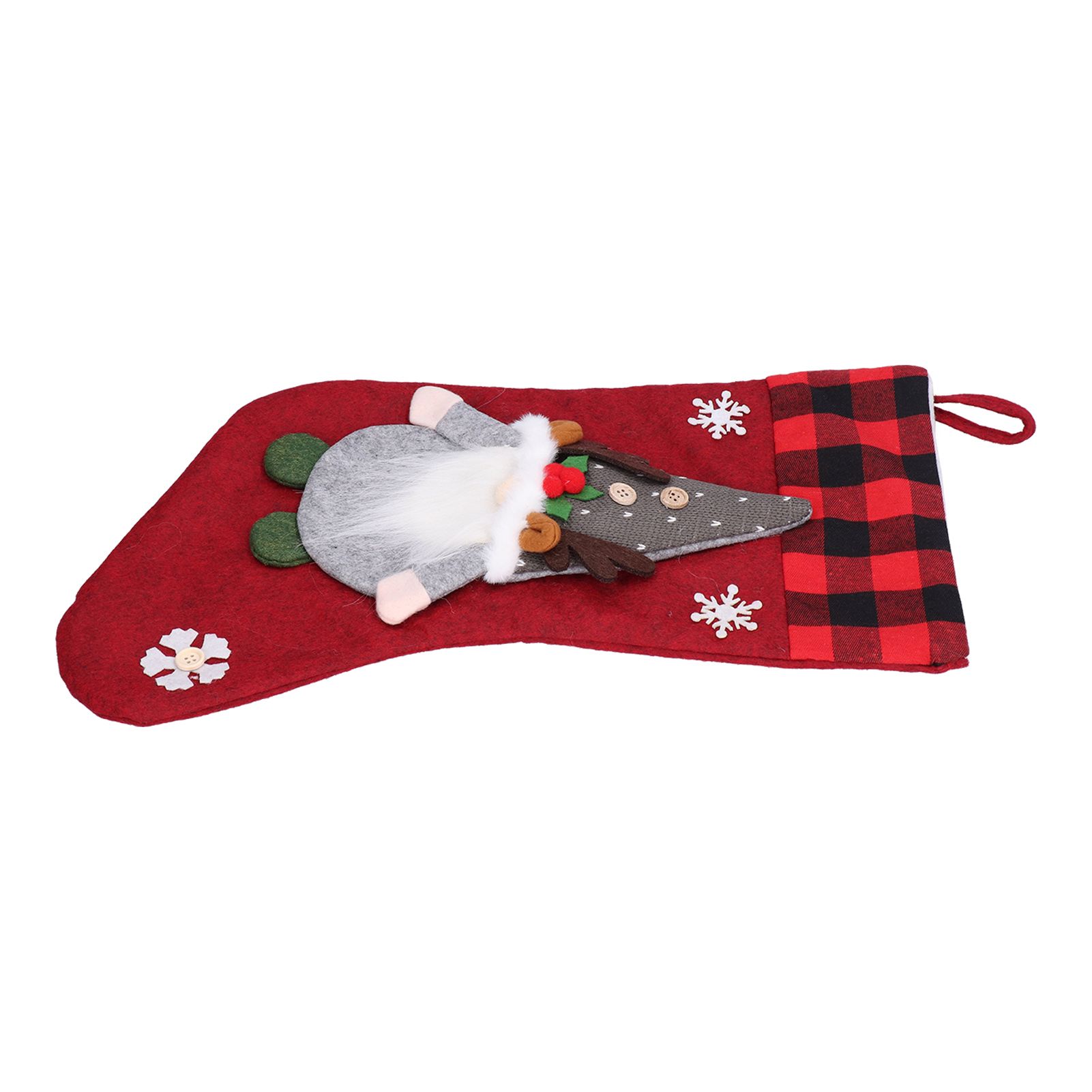 Christmas Stocking with Faceless Doll Decor Home Shop Party Xmas Tree Gift Bag view 8