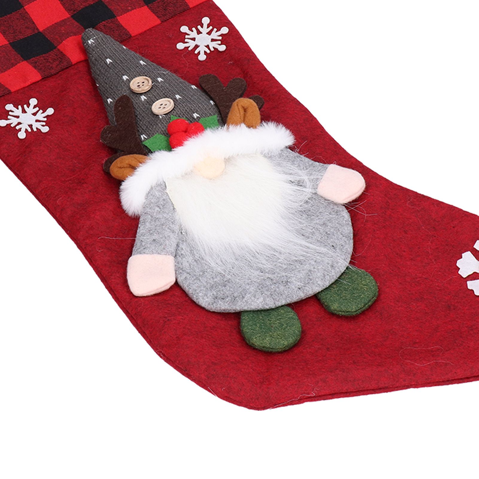 Christmas Stocking with Faceless Doll Decor Home Shop Party Xmas Tree Gift Bag view 13