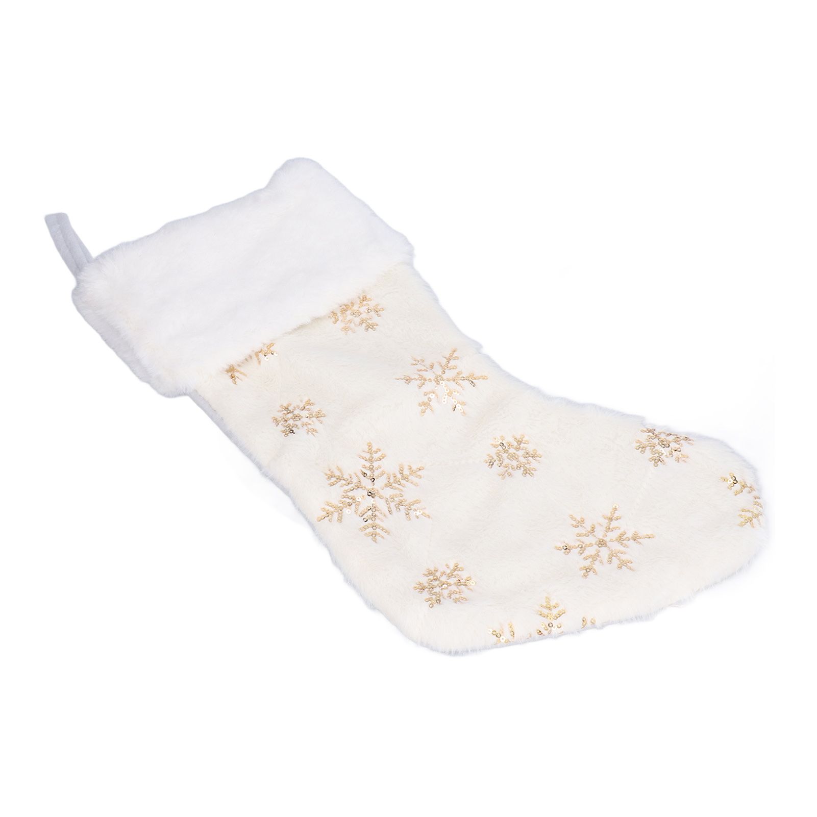Polyester Christmas Stocking Pendant with Embroidery Snowflake Pattern Xmas view 4