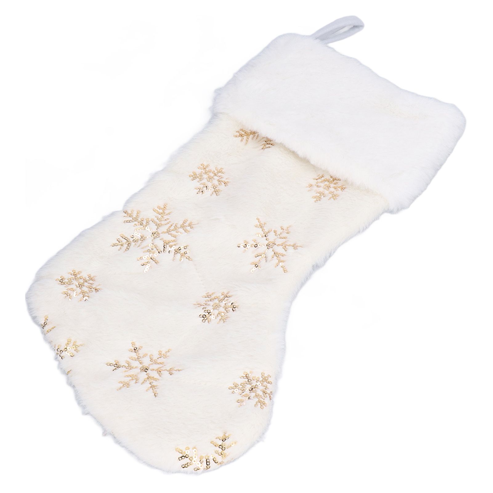Polyester Christmas Stocking Pendant with Embroidery Snowflake Pattern Xmas view 5