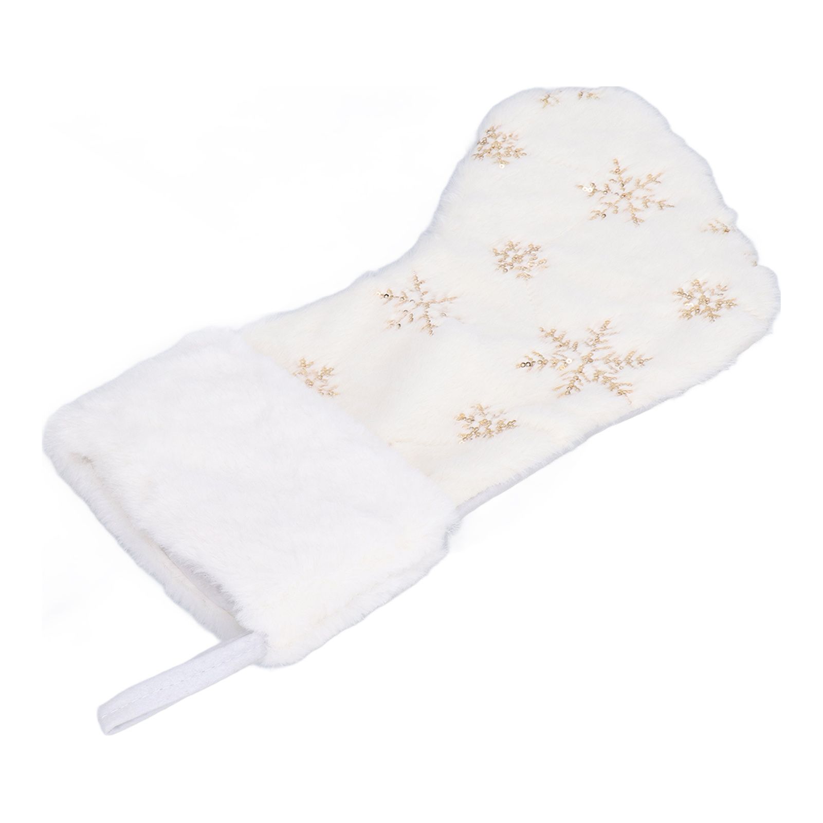 Polyester Christmas Stocking Pendant with Embroidery Snowflake Pattern Xmas view 6