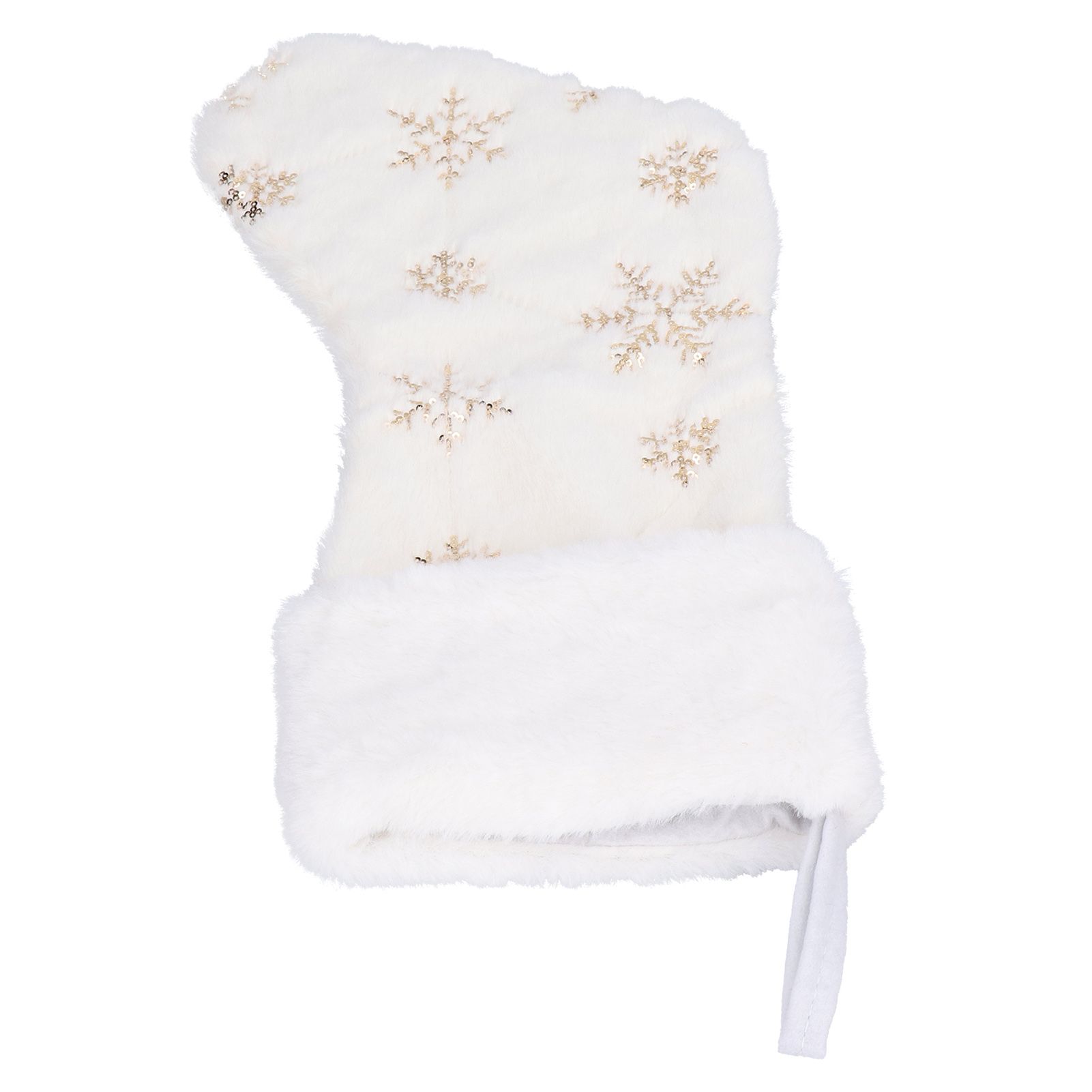 Polyester Christmas Stocking Pendant with Embroidery Snowflake Pattern Xmas view 10