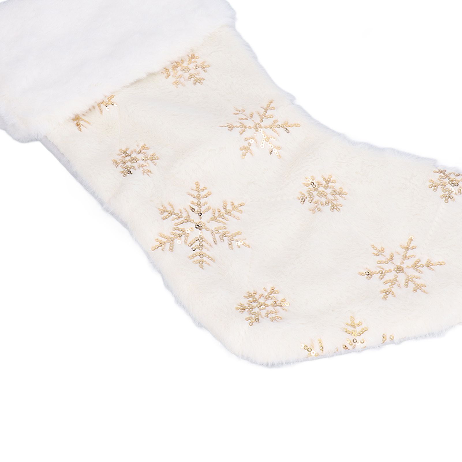 Polyester Christmas Stocking Pendant with Embroidery Snowflake Pattern Xmas view 14
