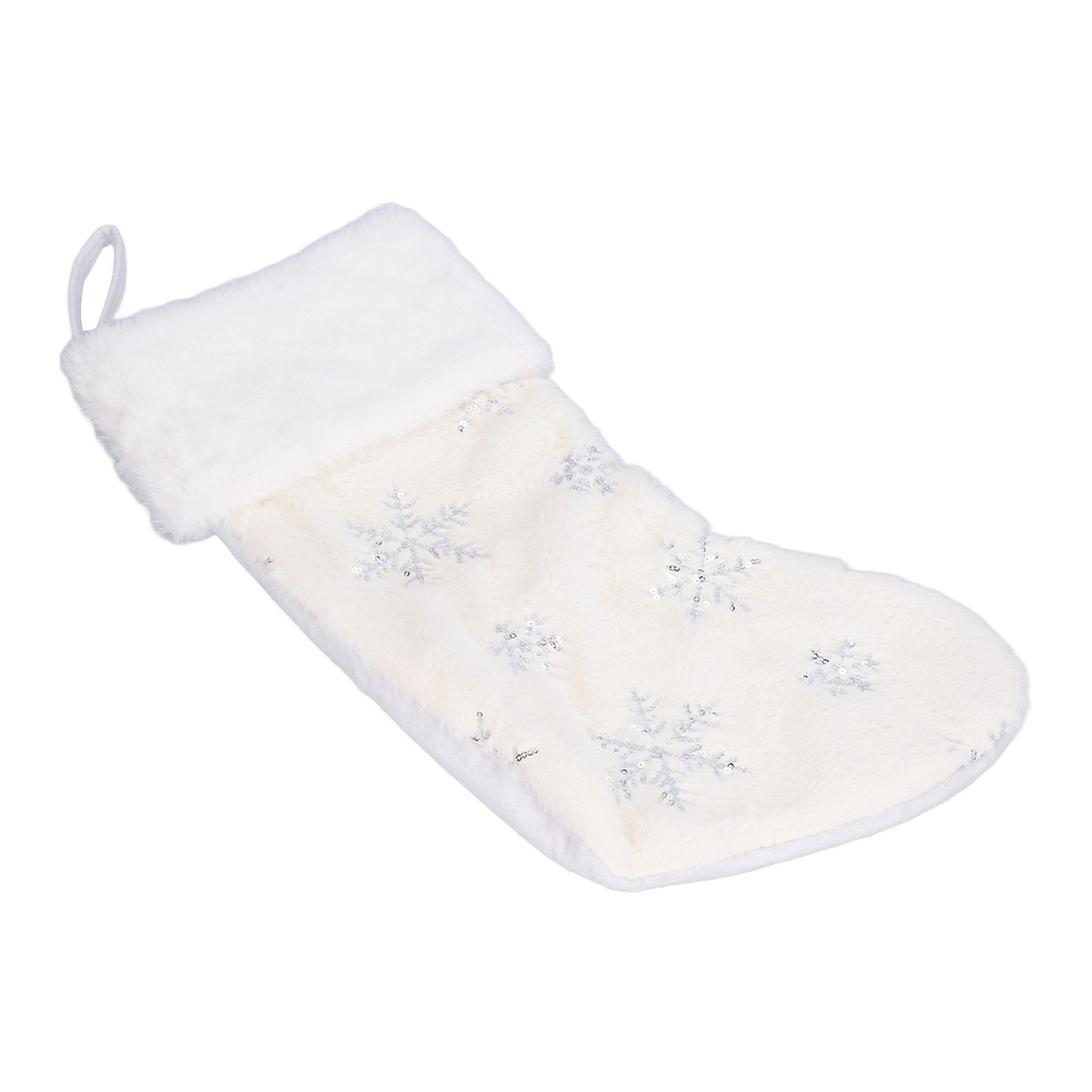 Polyester Christmas Stocking Pendant with Embroidery Snowflake Pattern Xmas view 6