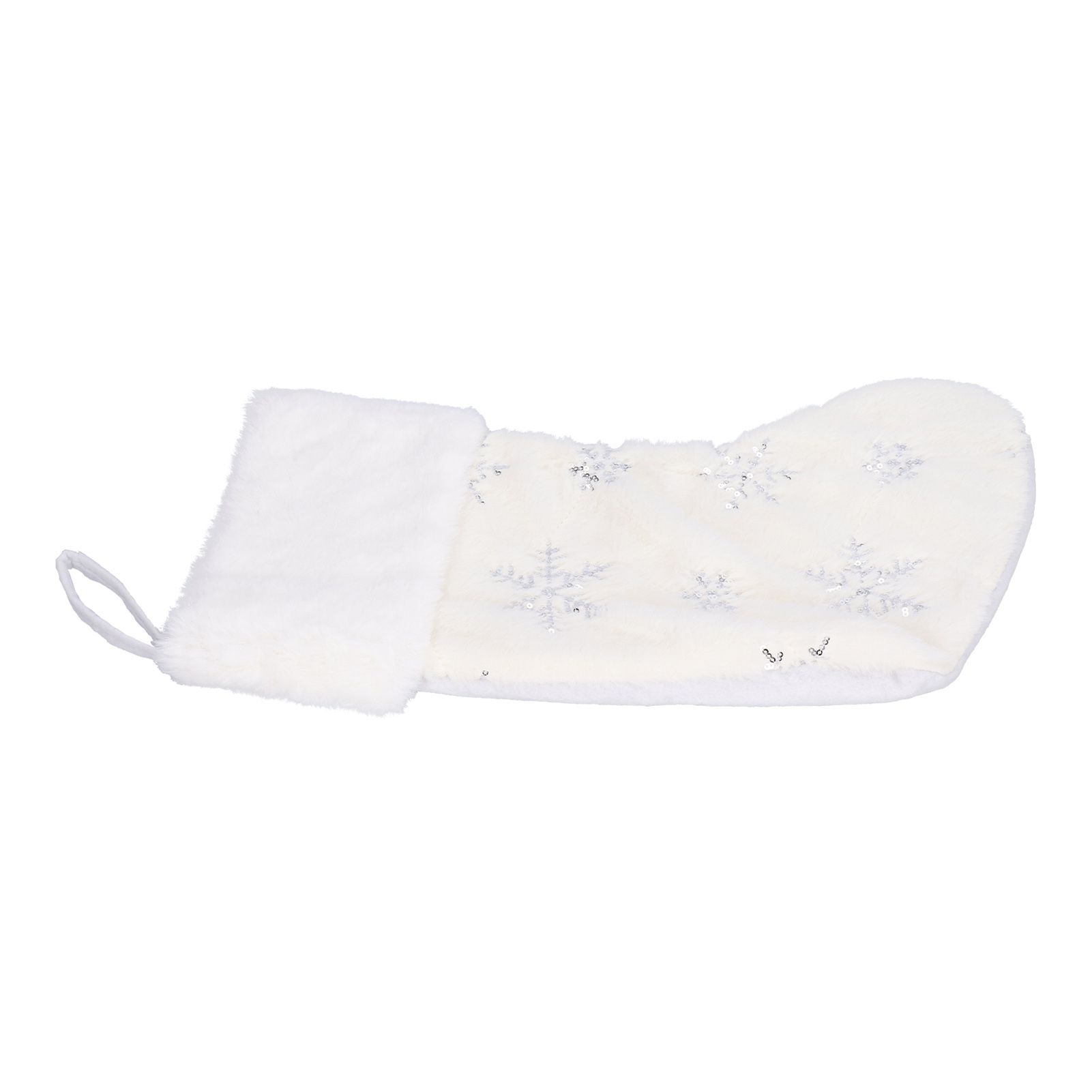 Polyester Christmas Stocking Pendant with Embroidery Snowflake Pattern Xmas view 9