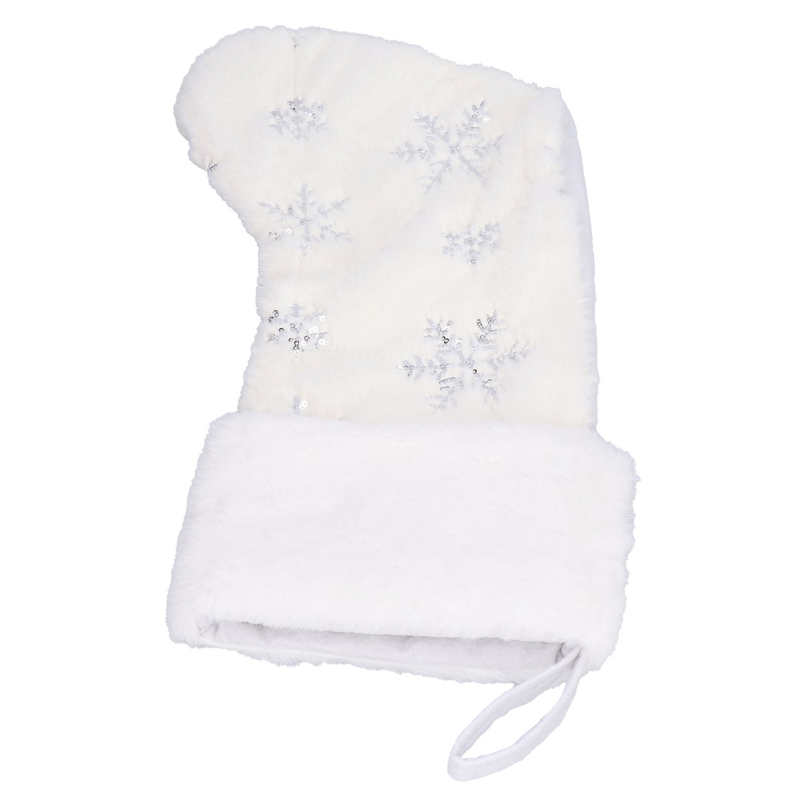 Polyester Christmas Stocking Pendant with Embroidery Snowflake Pattern Xmas view 10