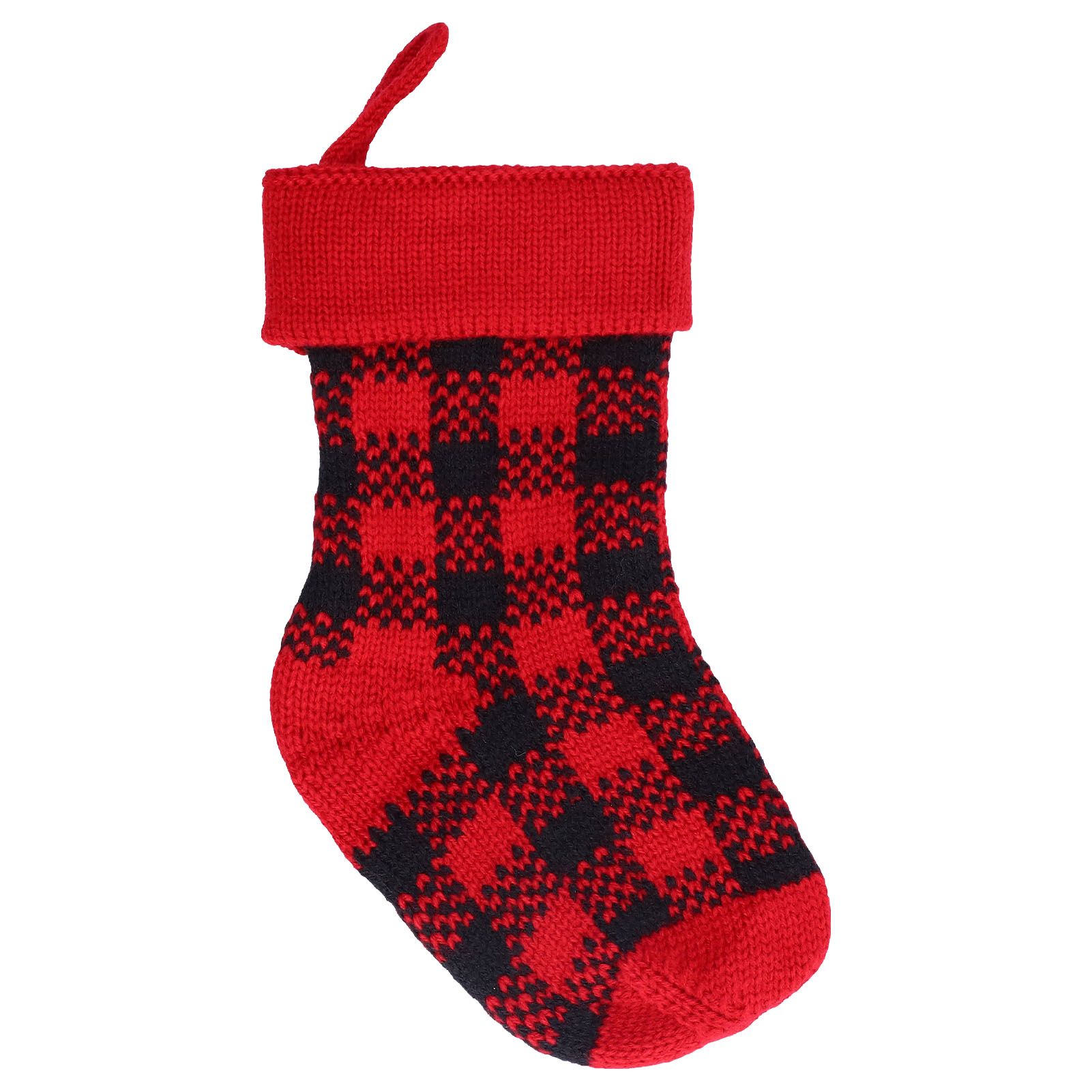 Mini Knitting Christmas Stocking Acrylic Fiber Xmas Tree Hanging Pendant