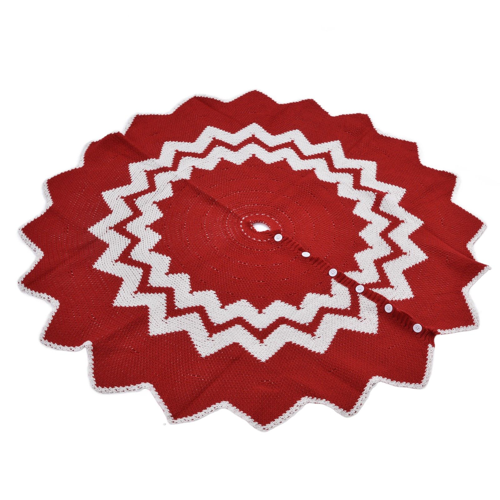 Christmas Tree Skirt Acrylic Fiber Knitting Floor Mat Cover Pad Xmas Party view 3