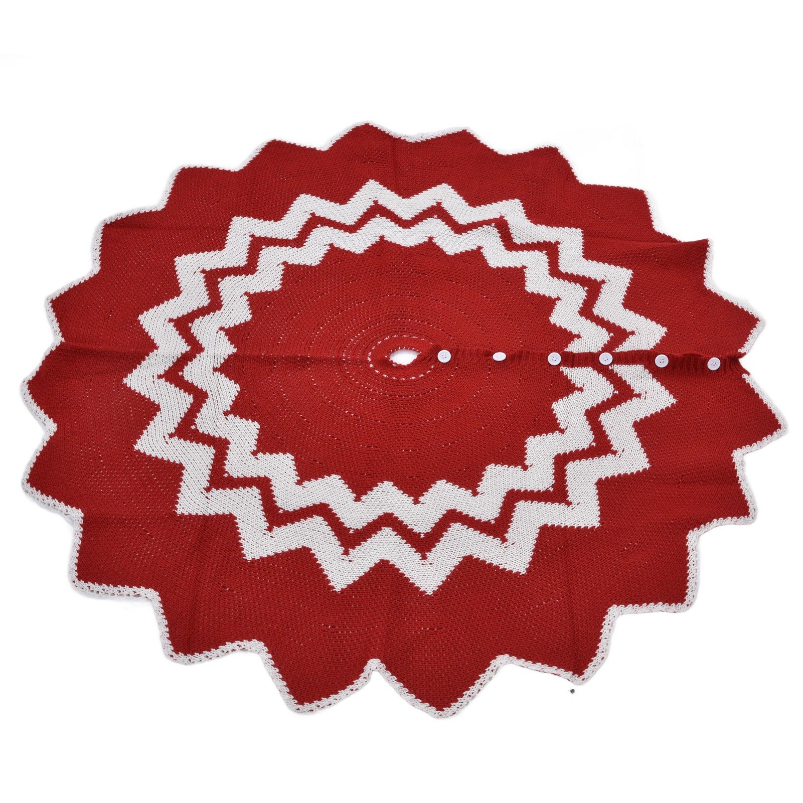 Christmas Tree Skirt Acrylic Fiber Knitting Floor Mat Cover Pad Xmas Party view 5