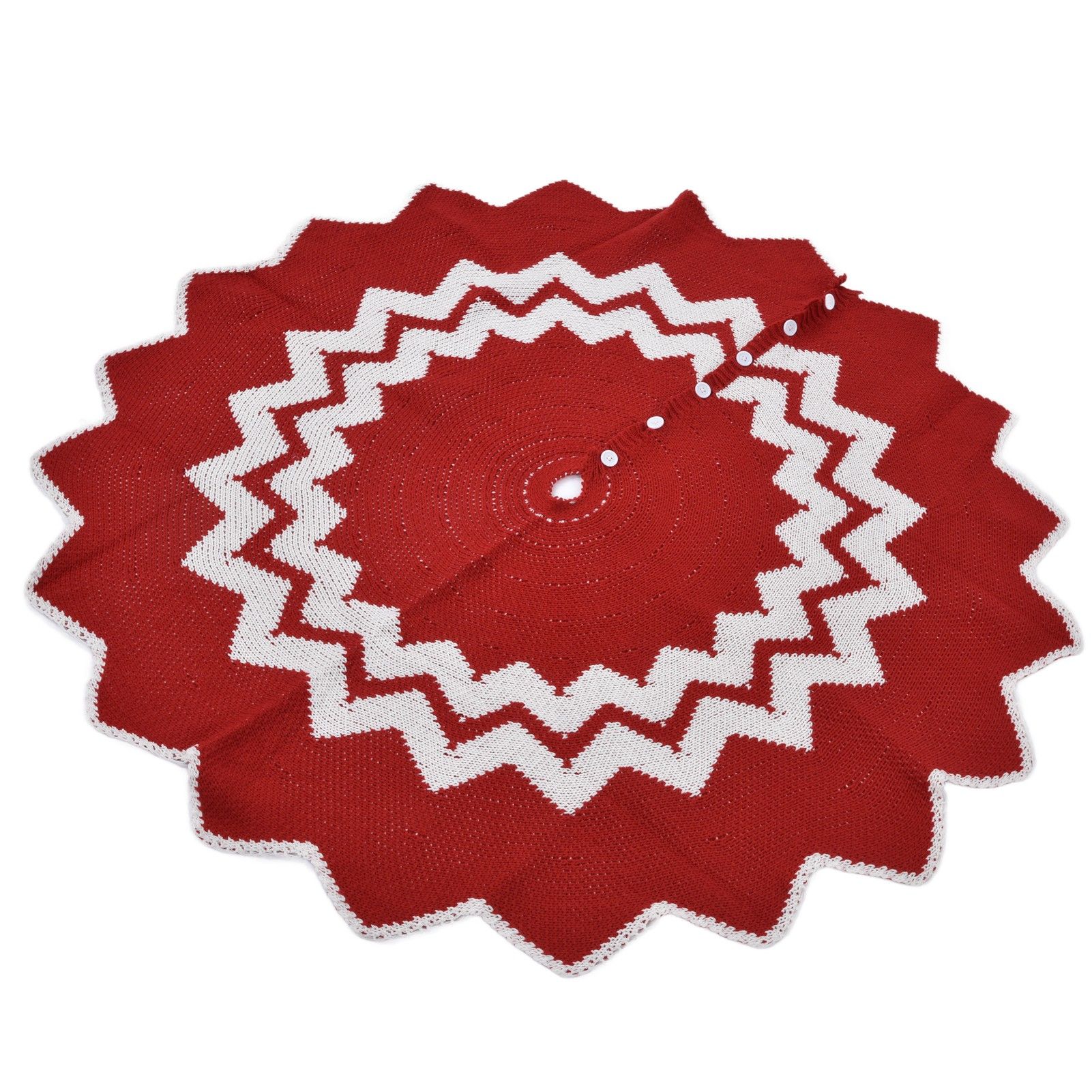 Christmas Tree Skirt Acrylic Fiber Knitting Floor Mat Cover Pad Xmas Party view 6