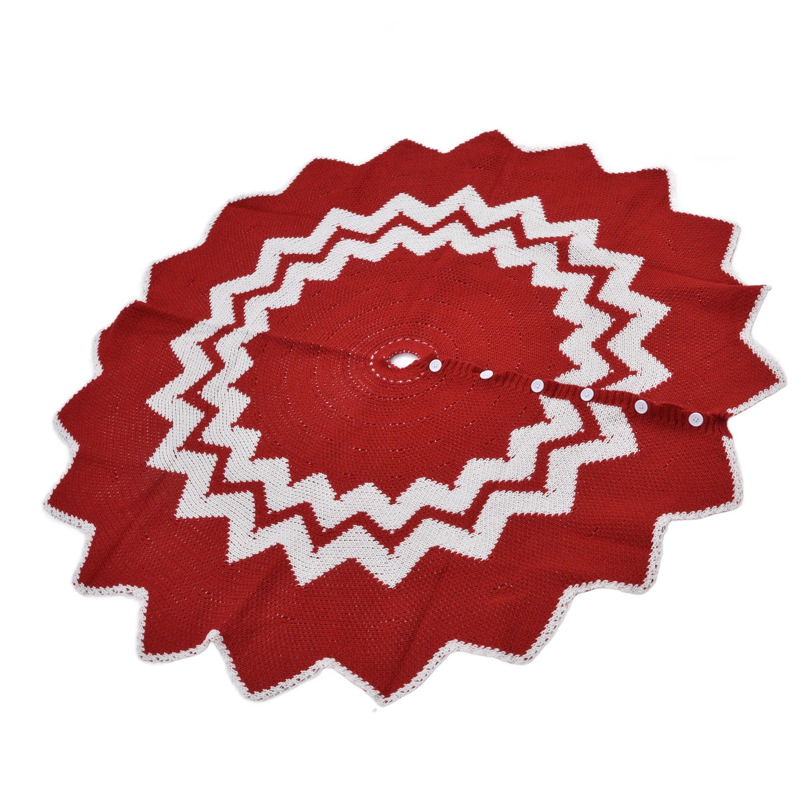 Christmas Tree Skirt Acrylic Fiber Knitting Floor Mat Cover Pad Xmas Party view 10
