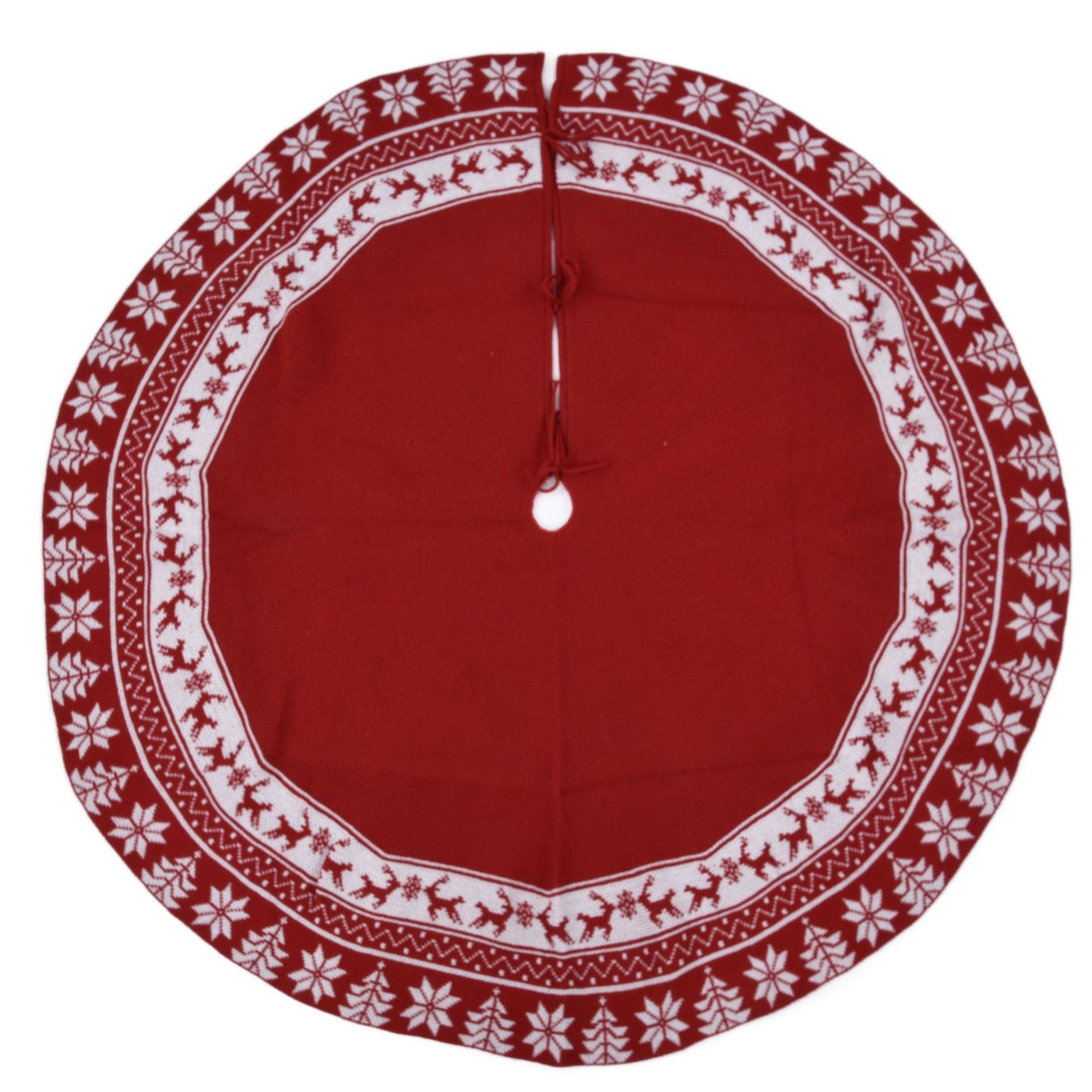 Knitted Christmas Tree Skirt Reusable Xmas Tree Stand Mat Floor Protector Home view 2