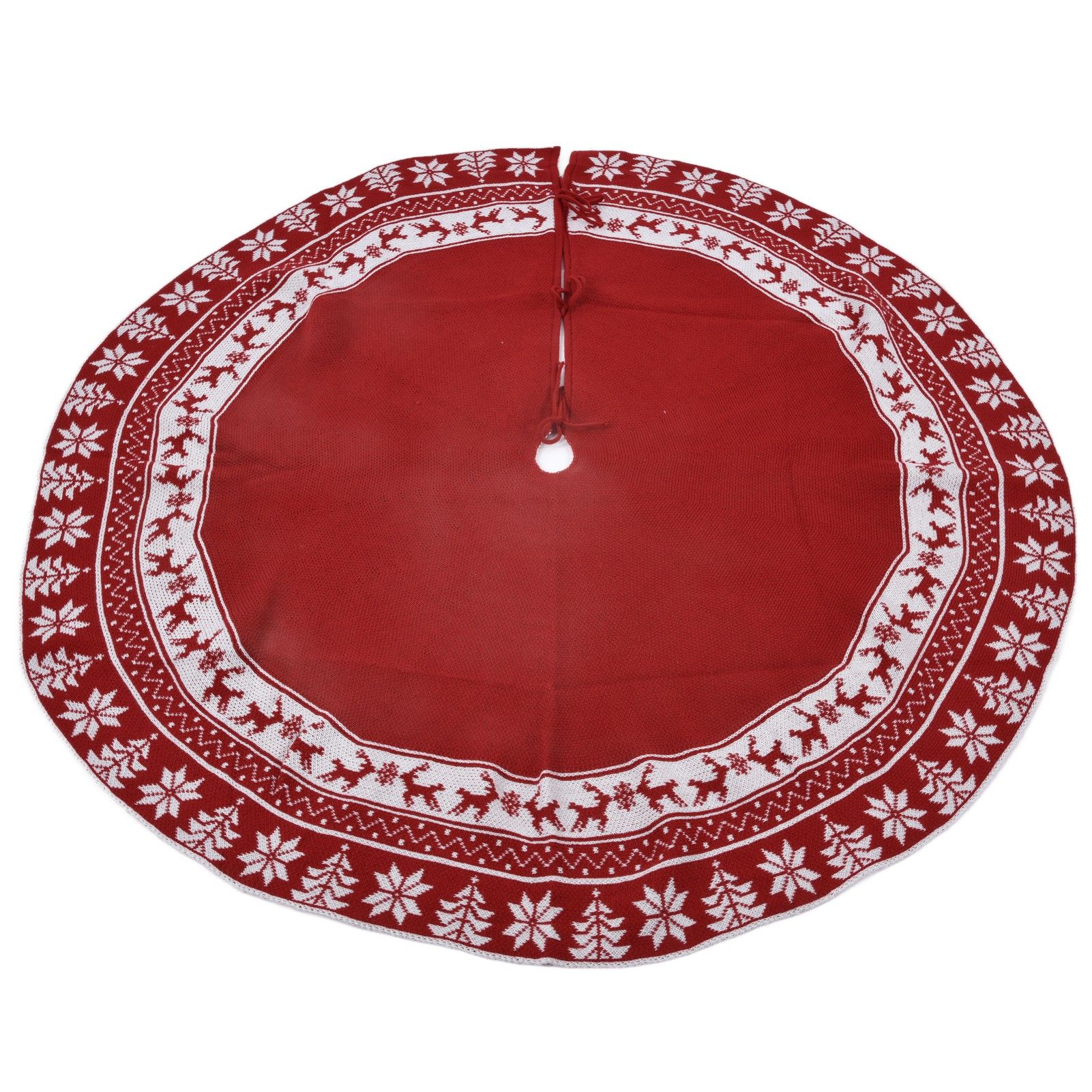 Knitted Christmas Tree Skirt Reusable Xmas Tree Stand Mat Floor Protector Home view 6