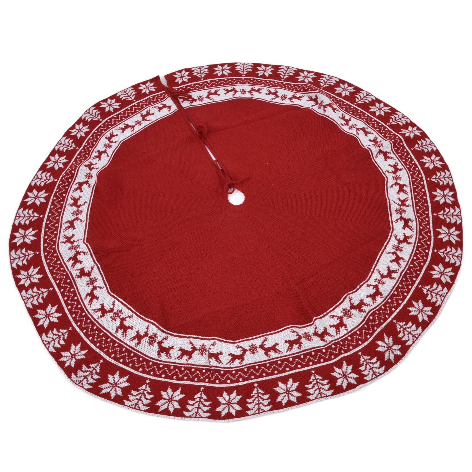 Knitted Christmas Tree Skirt Reusable Xmas Tree Stand Mat Floor Protector Home view 8