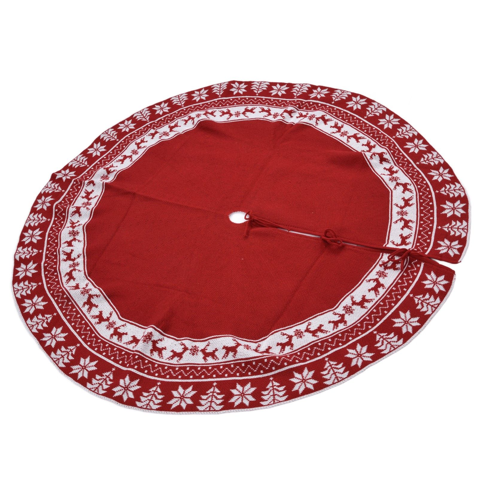 Knitted Christmas Tree Skirt Reusable Xmas Tree Stand Mat Floor Protector Home view 10