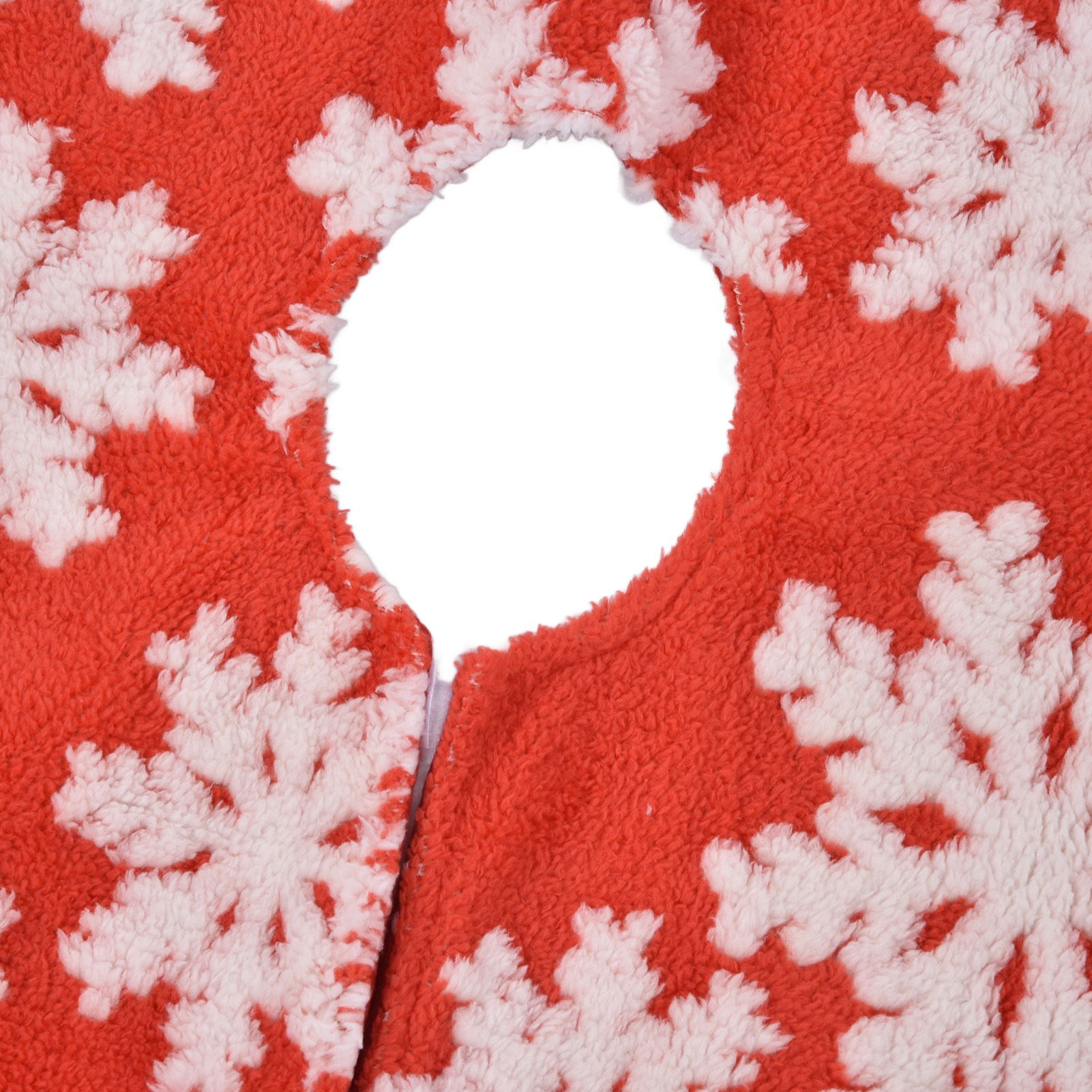 Christmas Tree Skirt White Snowflake Pattern Xmas Tree Mat for Holiday Party view 13