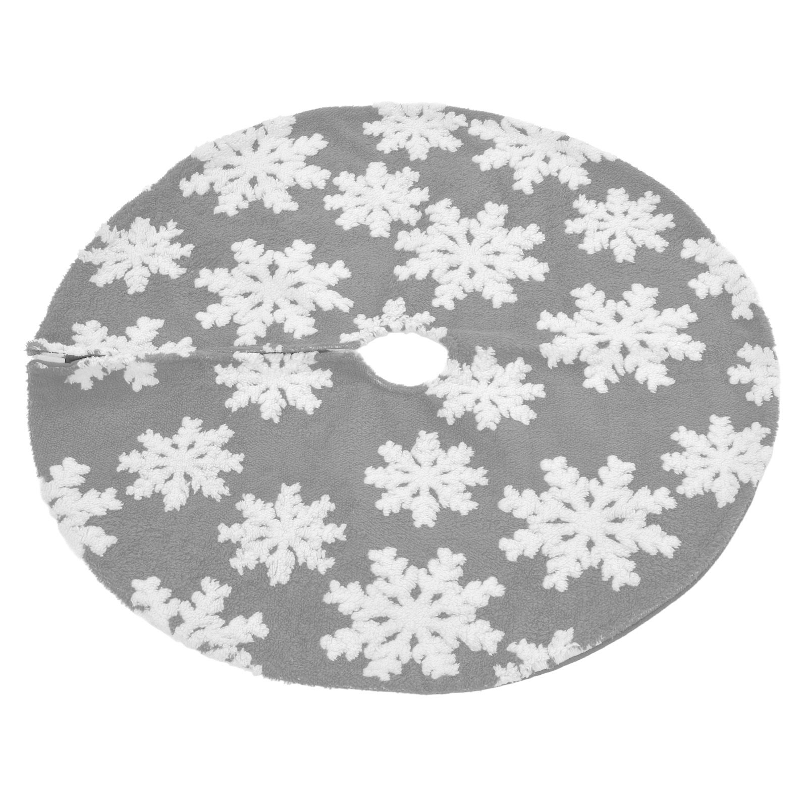Christmas Tree Skirt Cute Snowflake Patterns Reused Beautiful Practical view 4