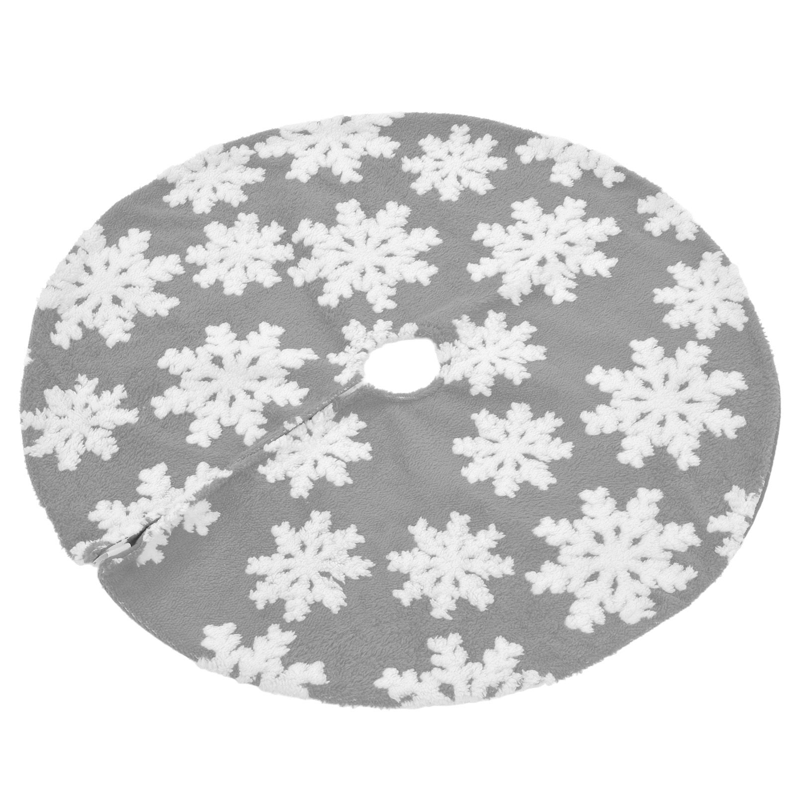 Christmas Tree Skirt Cute Snowflake Patterns Reused Beautiful Practical view 5