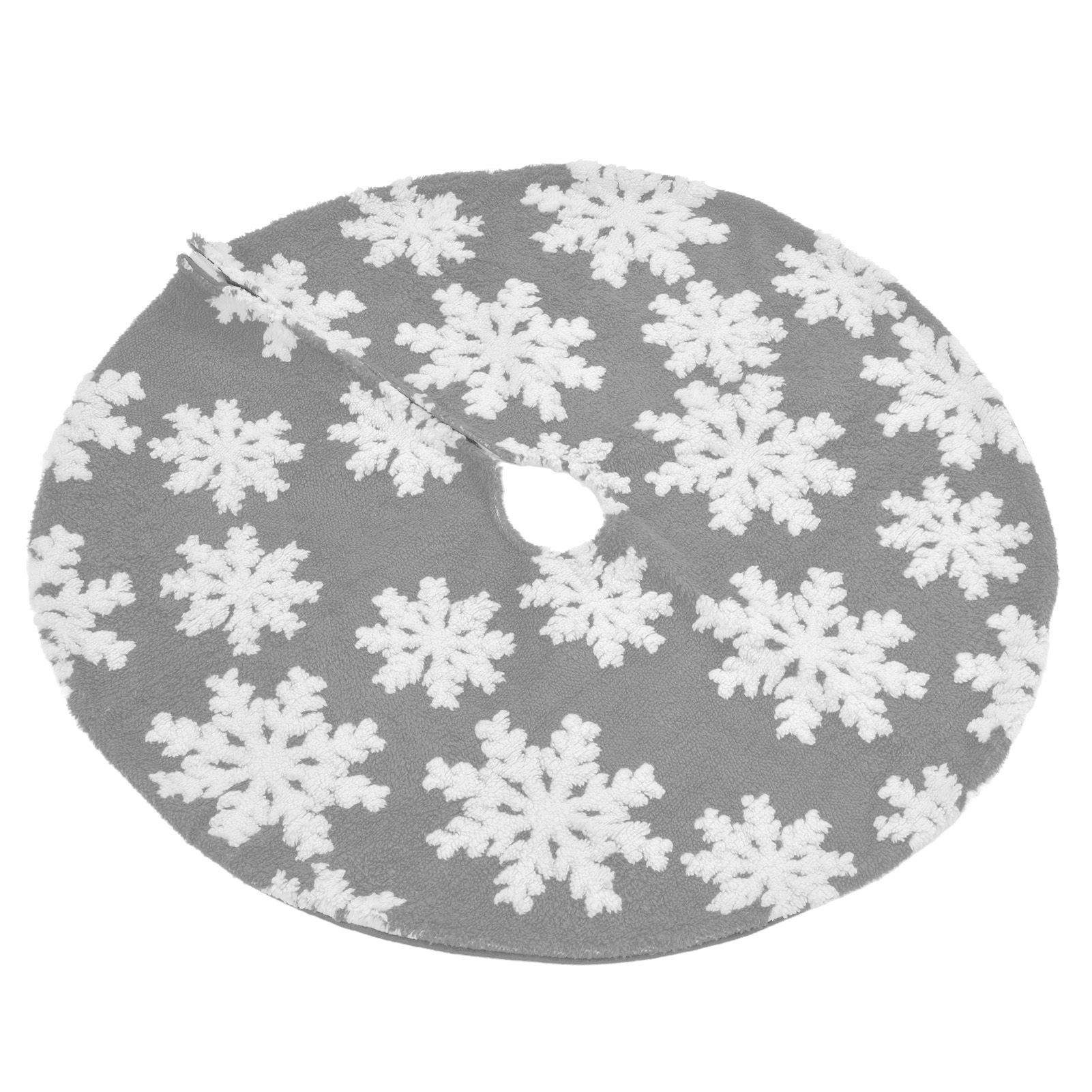 Christmas Tree Skirt Cute Snowflake Patterns Reused Beautiful Practical view 7