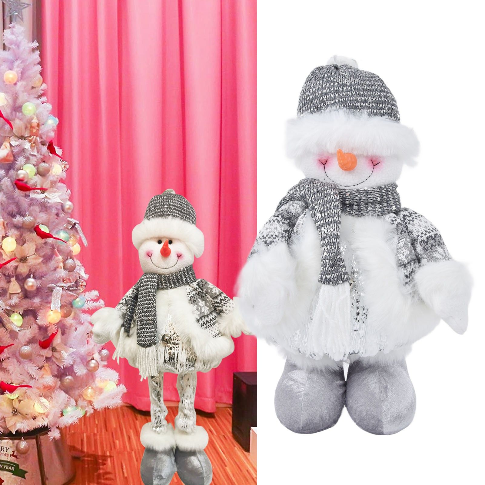 Retractable Snowman Dolls Christmas Ornaments Christmas Snowman Toy for Gifts view 11