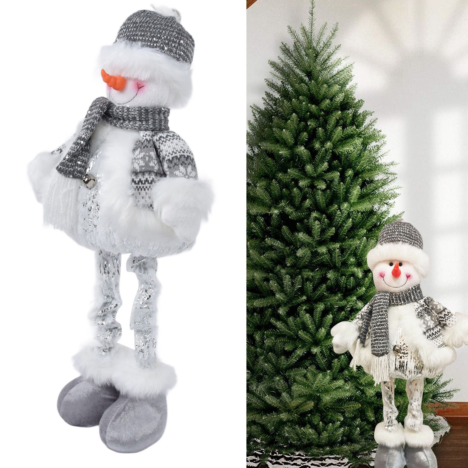 Retractable Snowman Dolls Christmas Ornaments Christmas Snowman Toy for Gifts view 12
