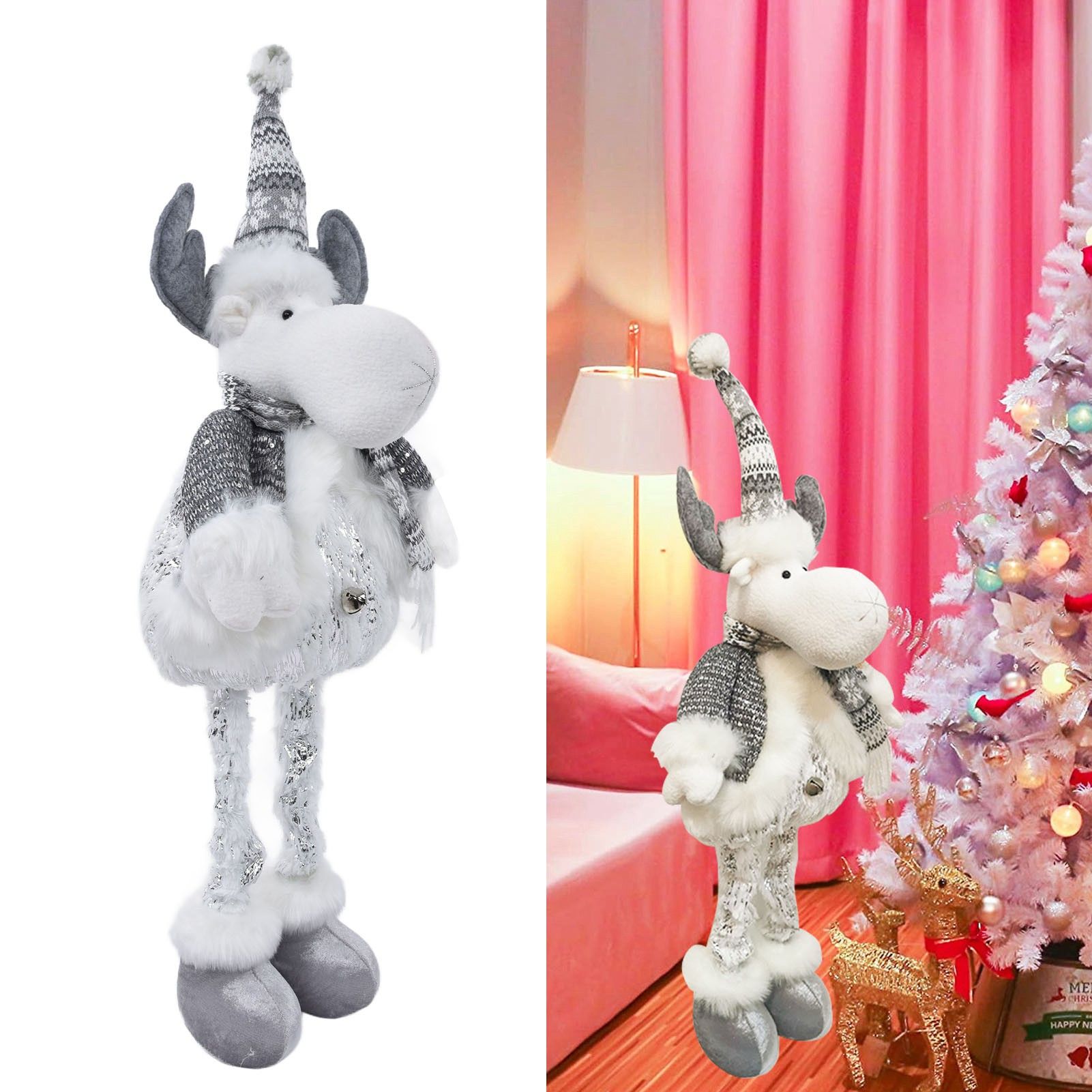 Retractable Christmas Elk Doll Polyester Christmas Ornament Gift Festival view 11
